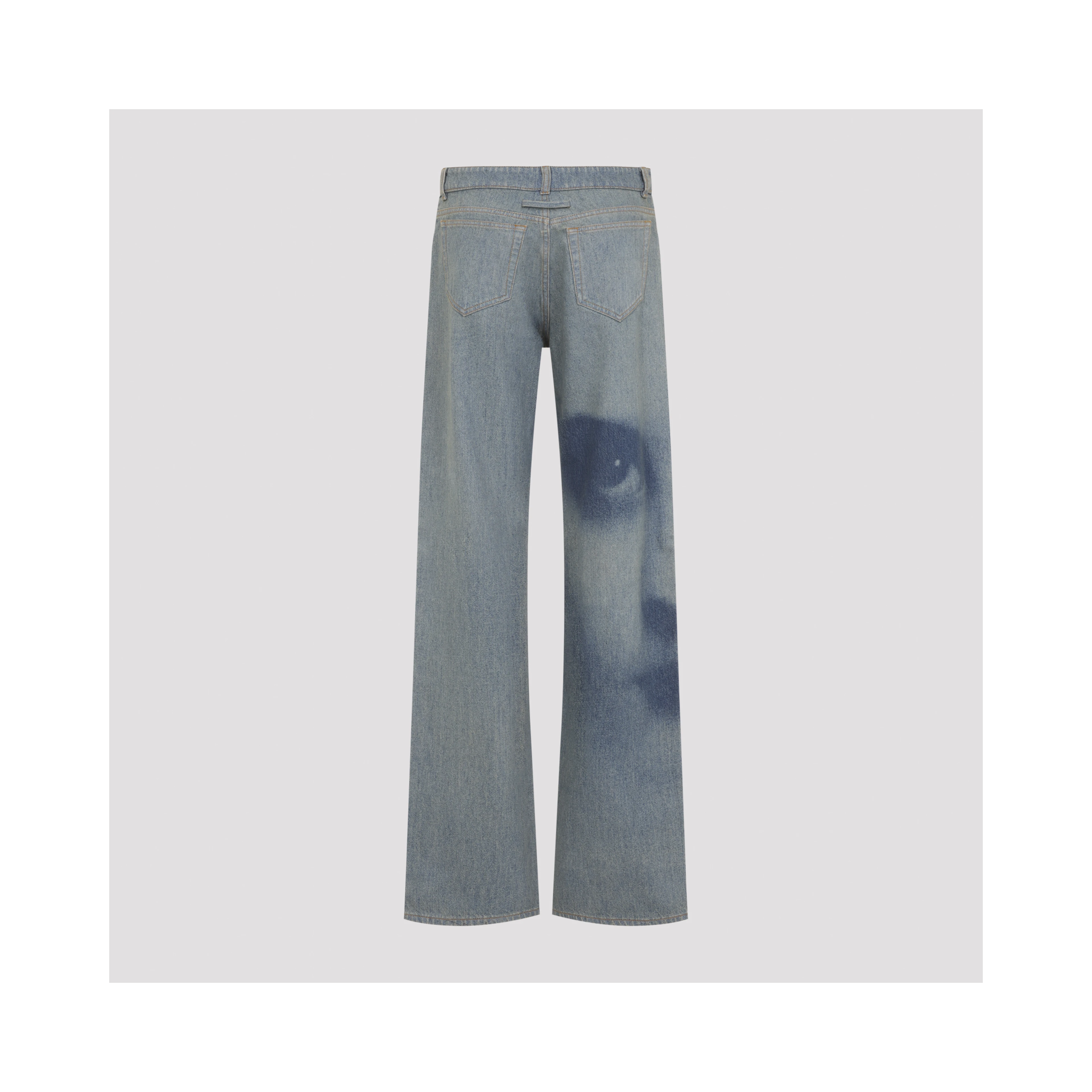 STRAIGTH LEG DENIM PANT WITH FACE PRINT