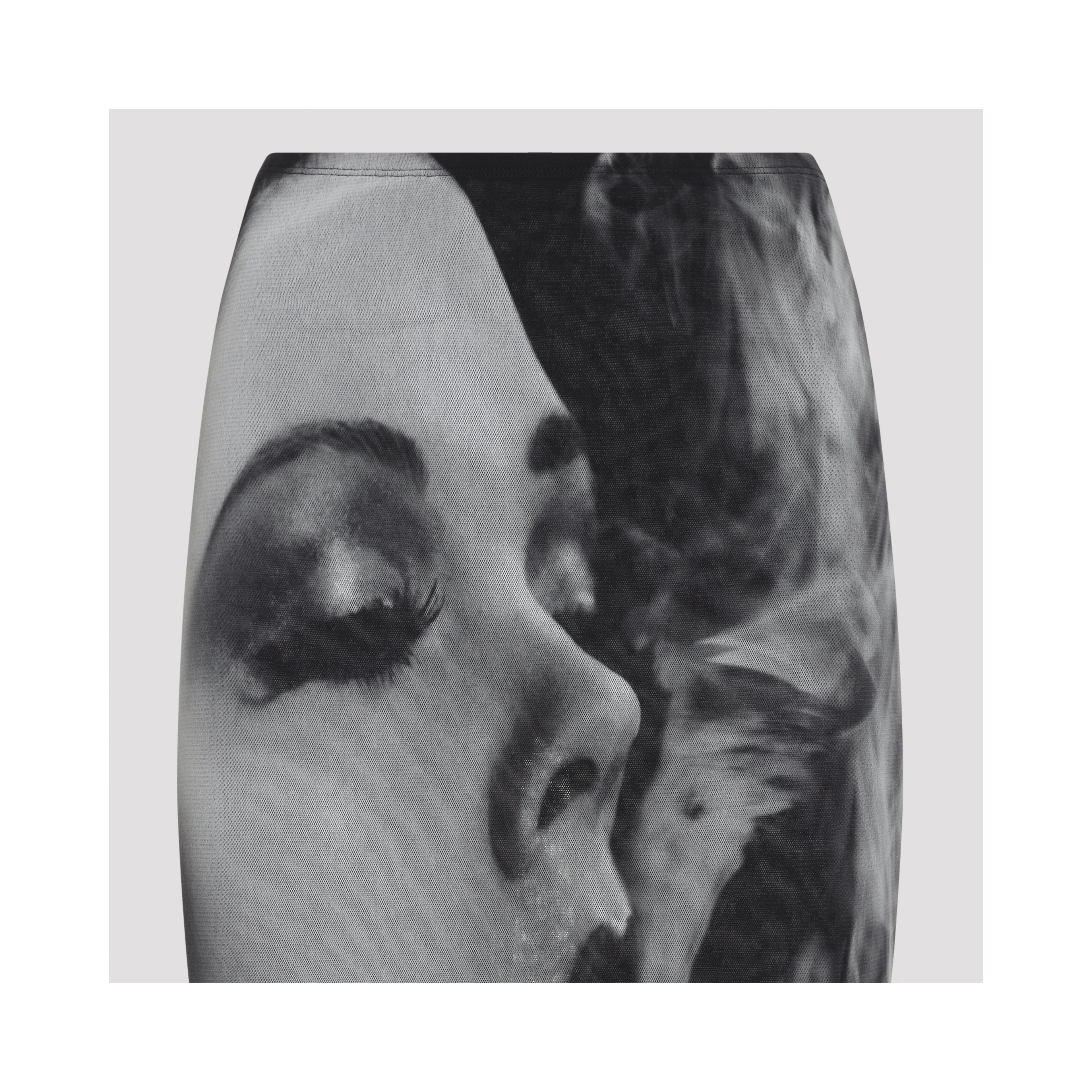 MESH LONG SKIRT PRINTED "SMOKING WOMEN"