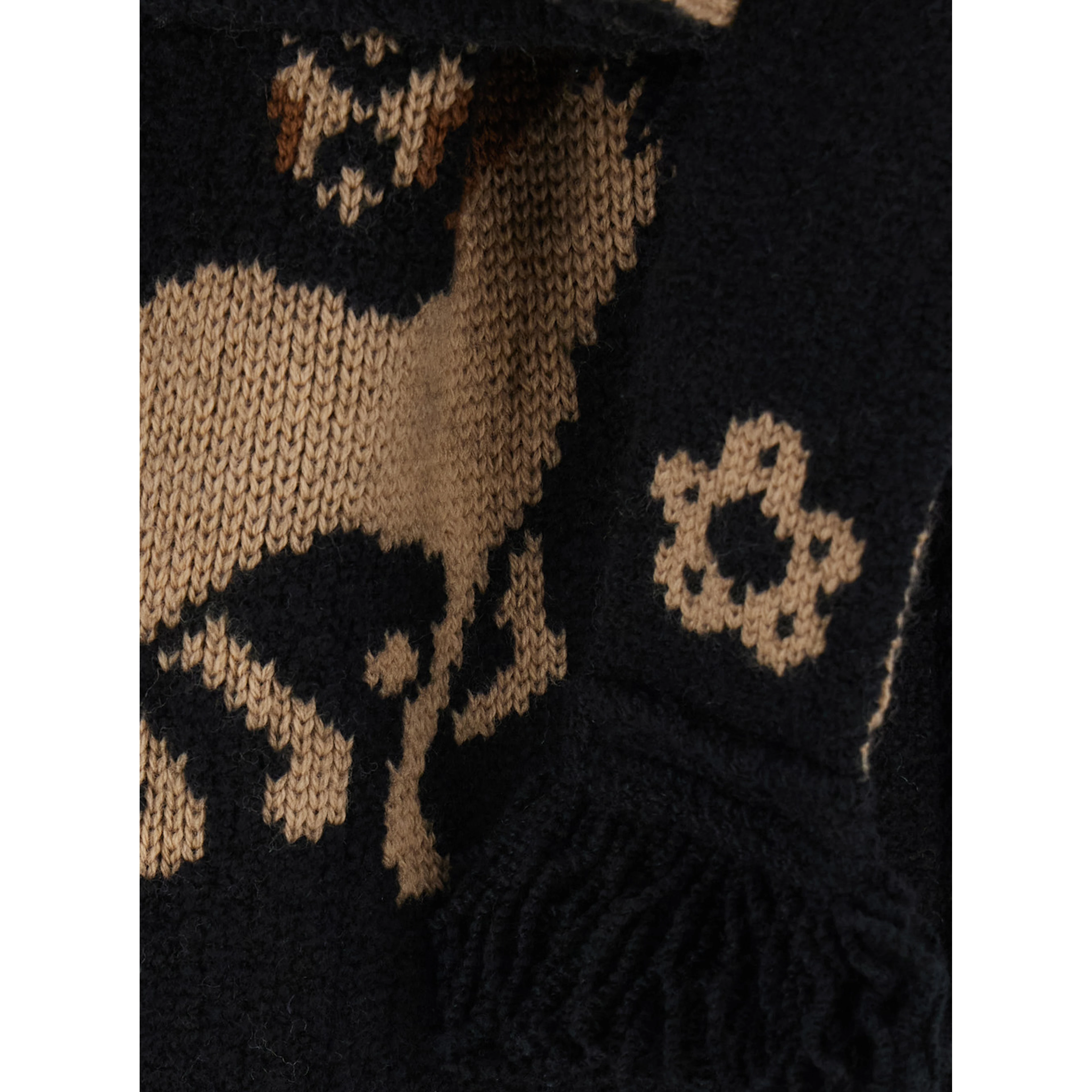 Island Roots Beige Cardigan with fringed hems and front belt in wool blend for women