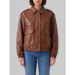 Dark copper Astra bomber jacket