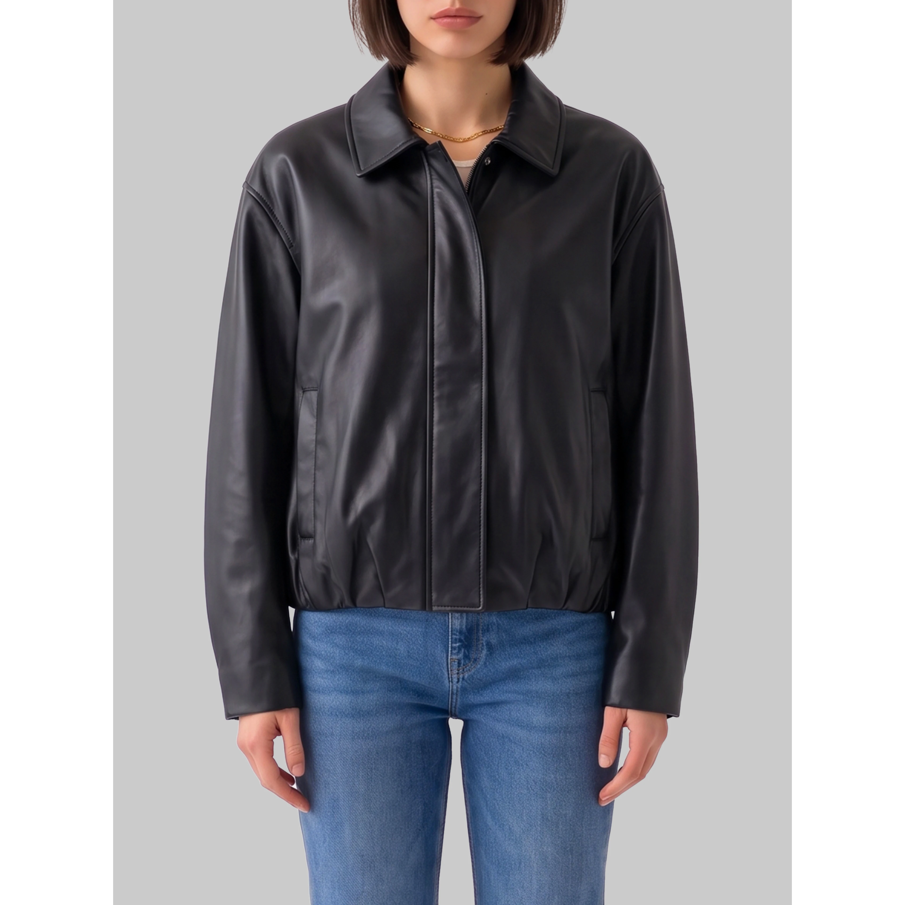 Melis black leather jacket