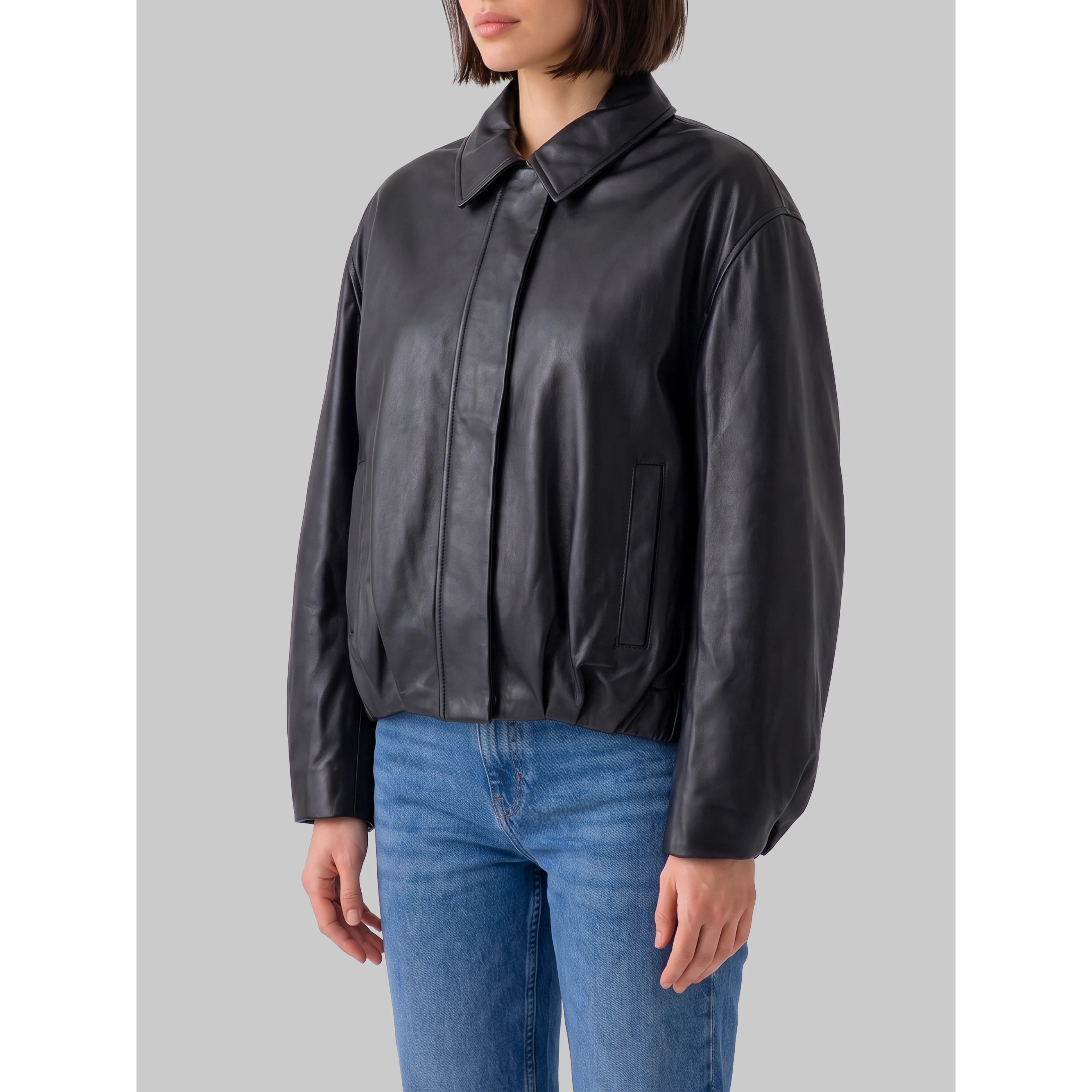 Melis black leather jacket