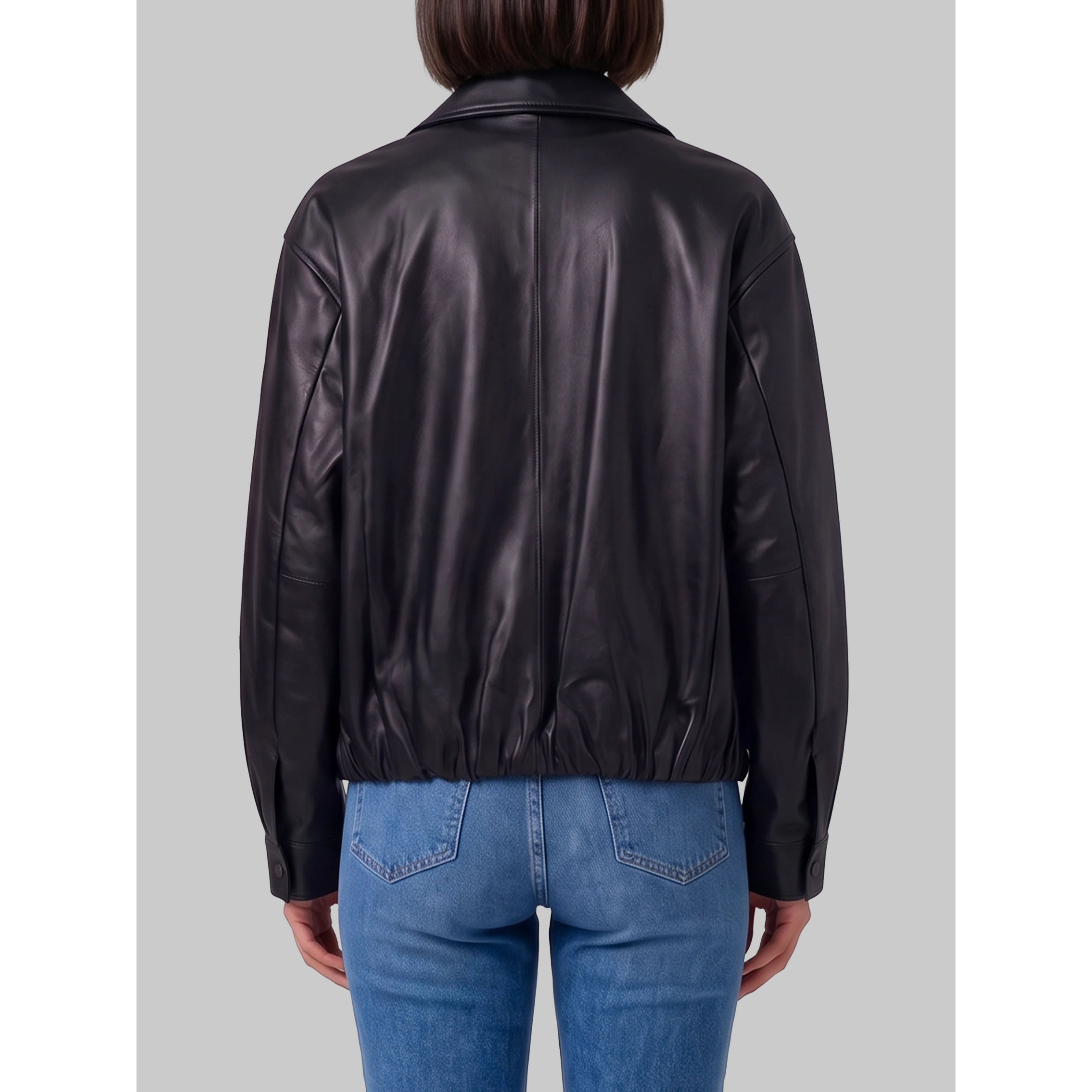 Melis black leather jacket