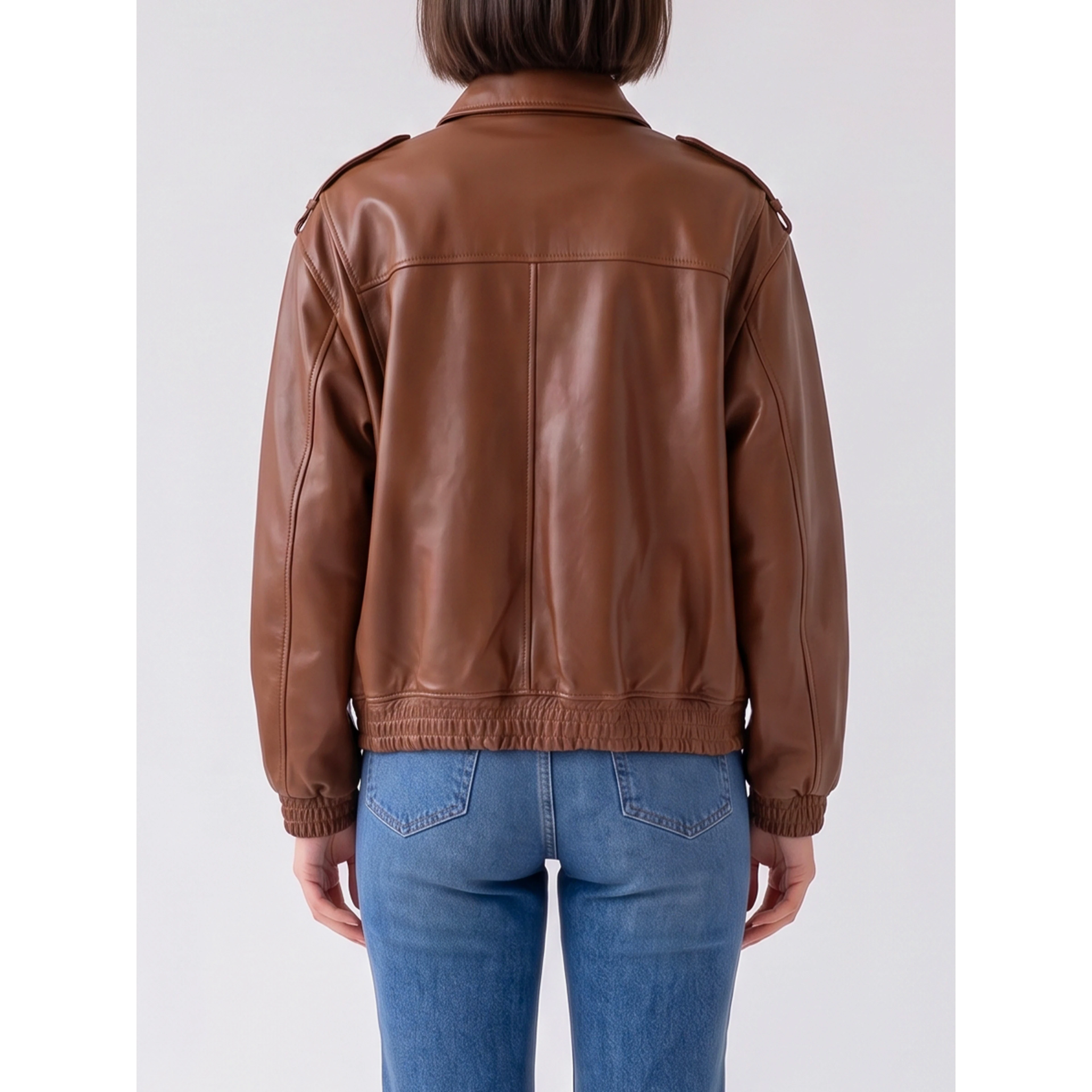 Dark copper Astra bomber jacket