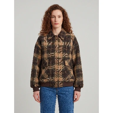 Check bomber jacket