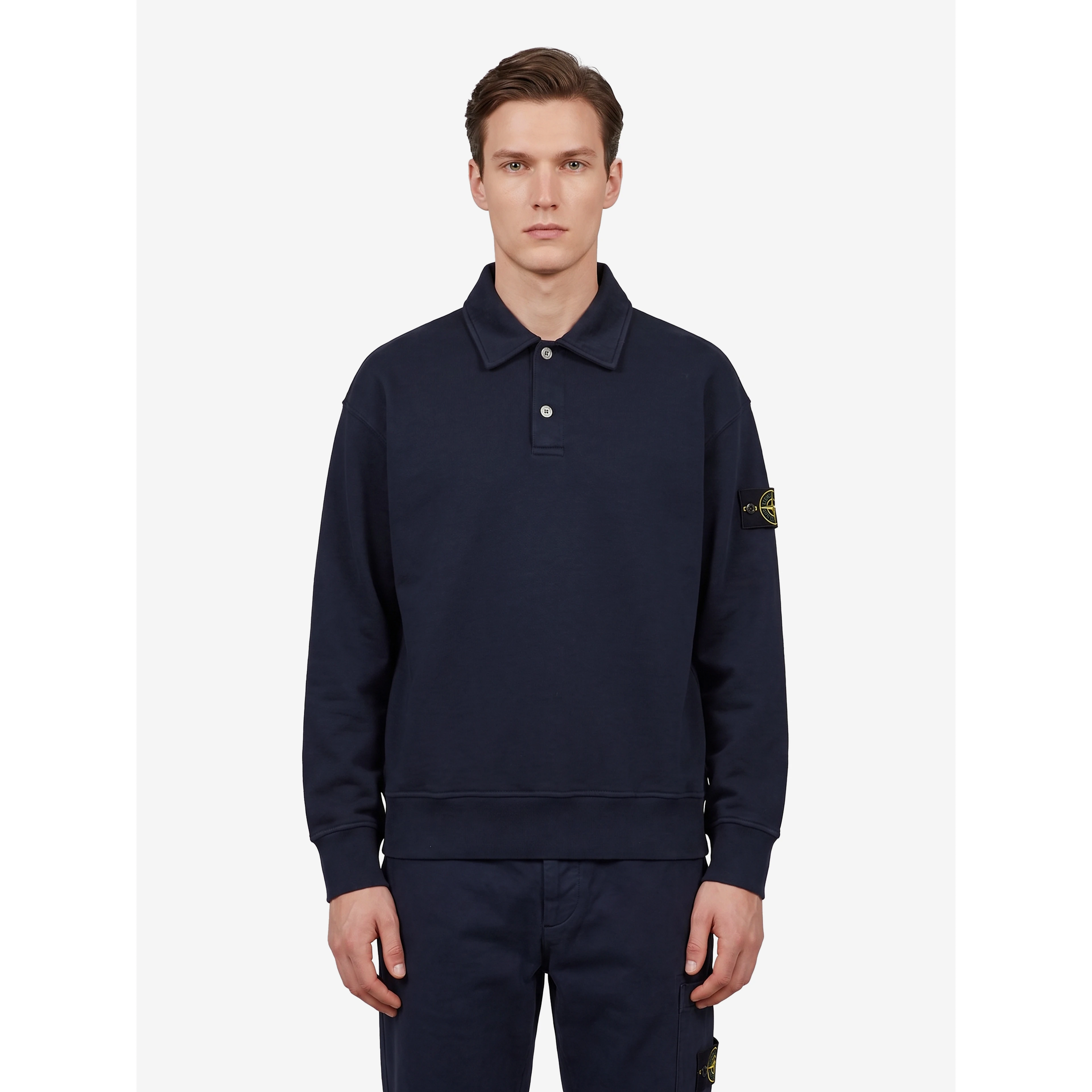 Oversize long-sleeved polo shirt