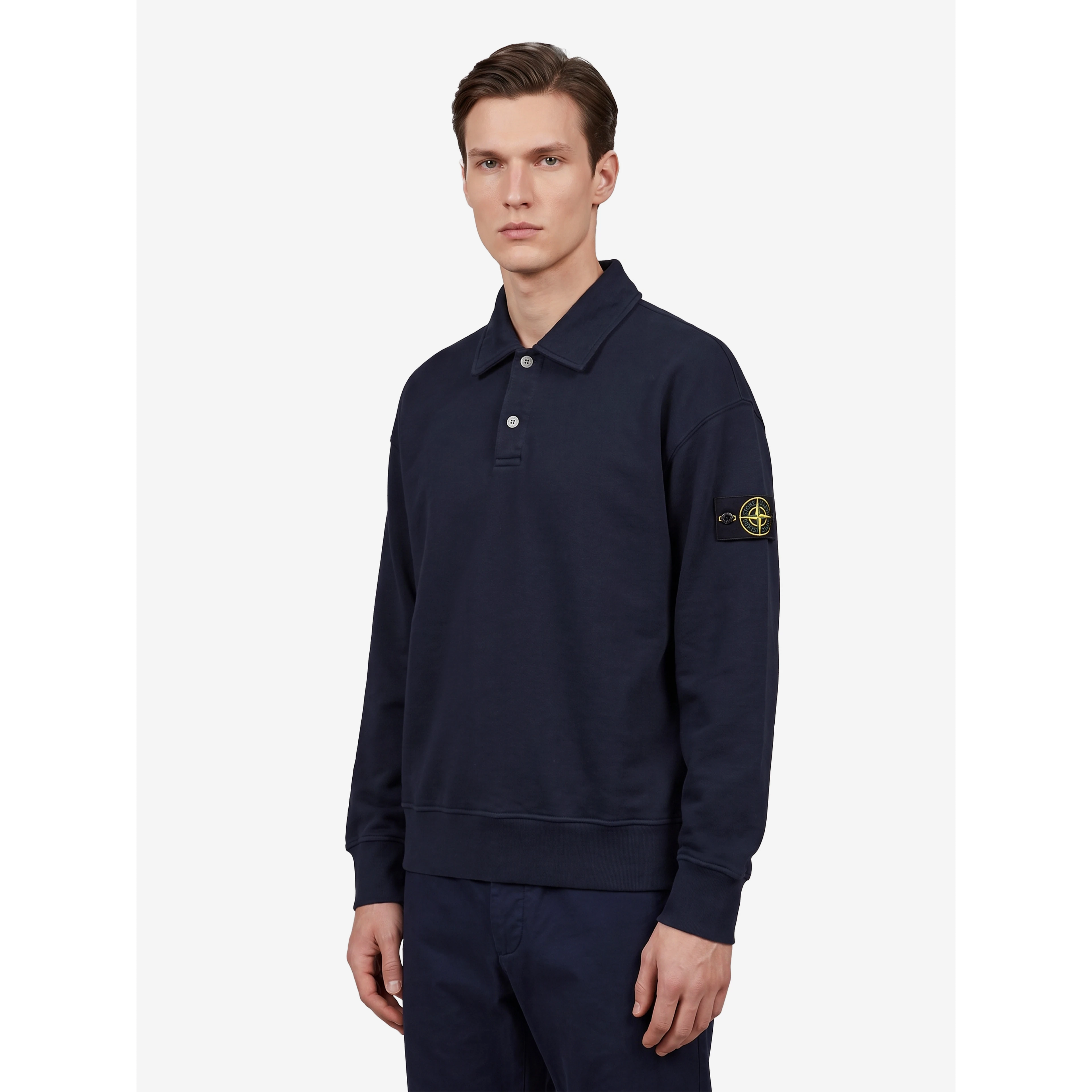 Oversize long-sleeved polo shirt