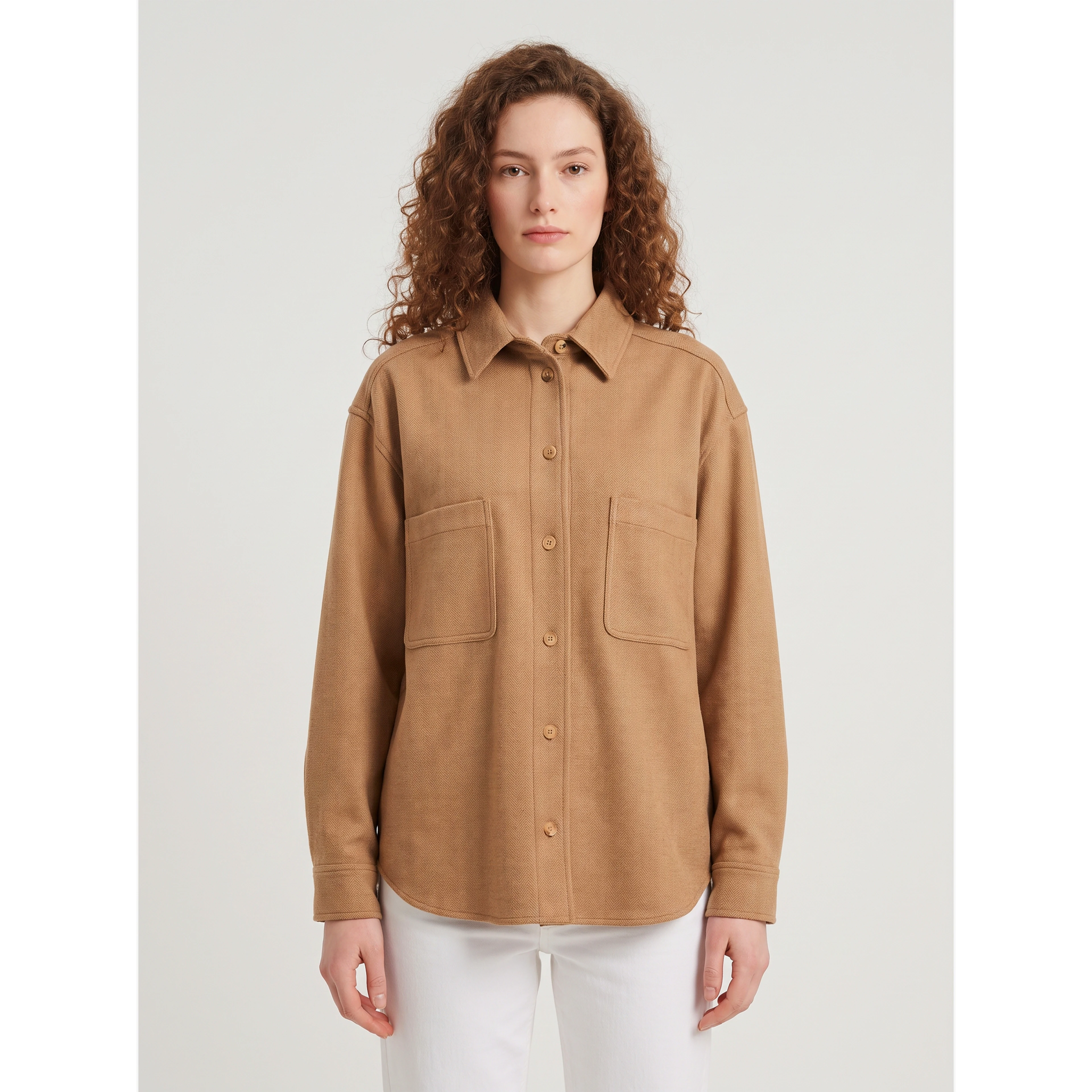 Ladino jacket in camel and virgin wool