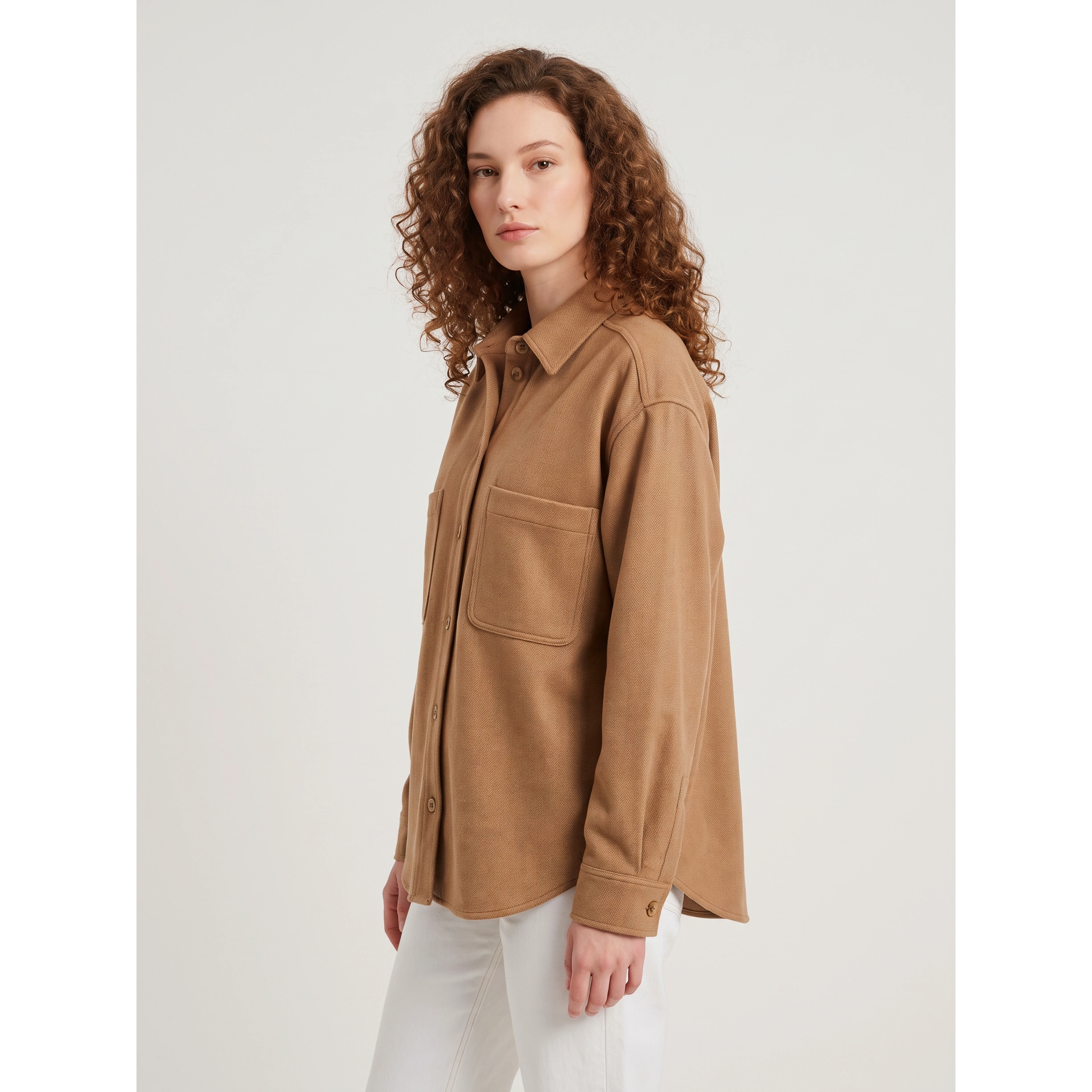Ladino jacket in camel and virgin wool