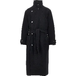 Wool belted long coat