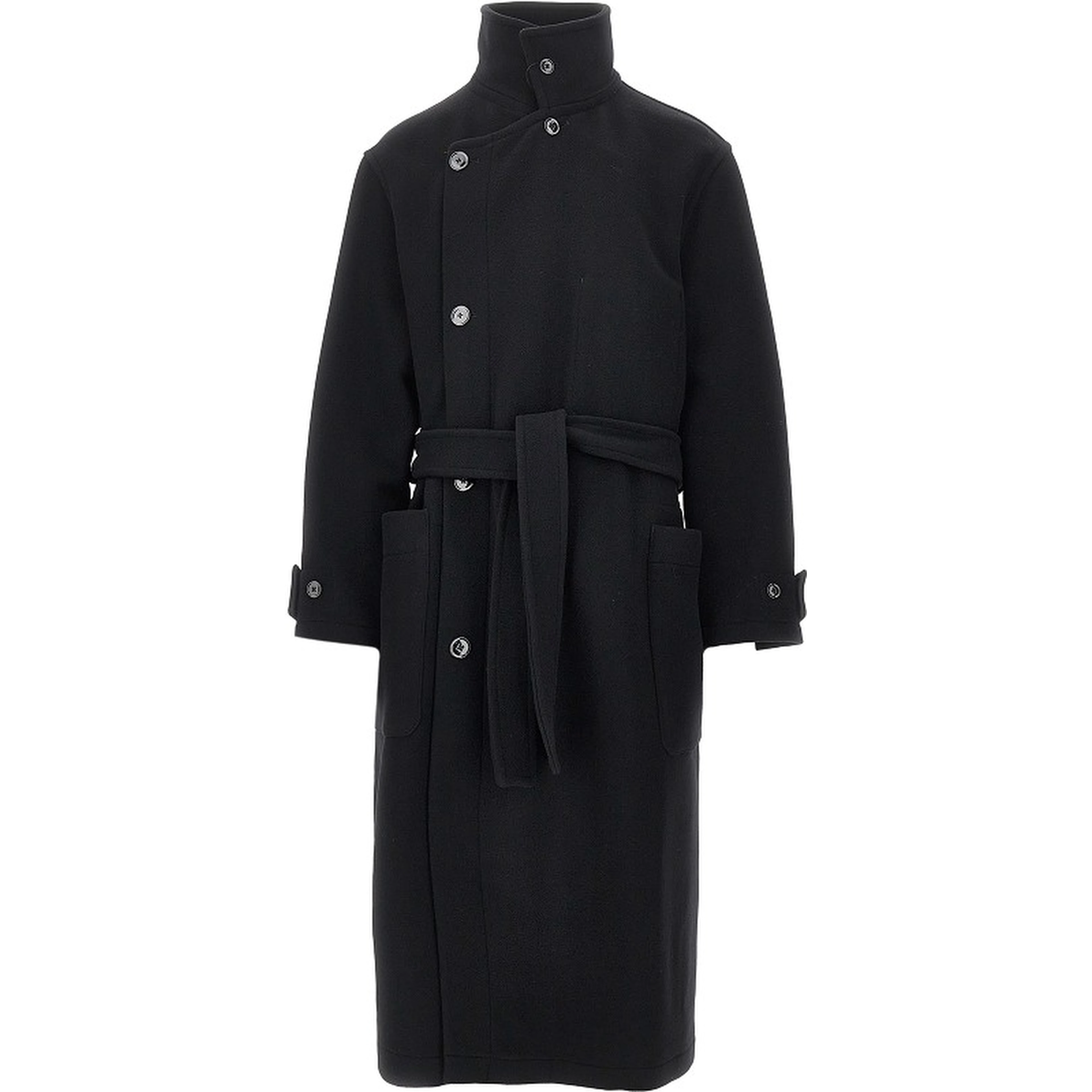 Wool belted long coat