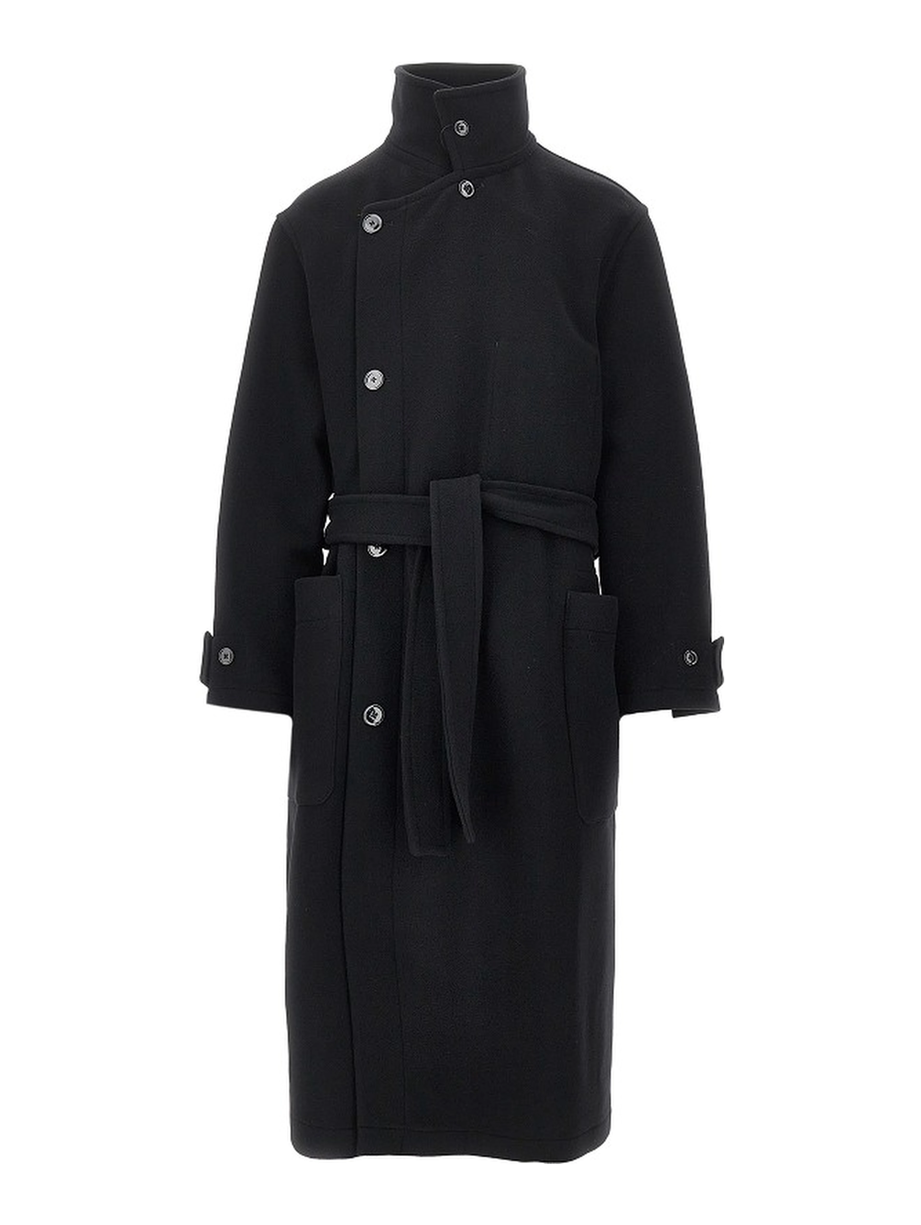 Wool belted long coat