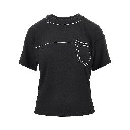 Embroidered interlock jersey T-shirt