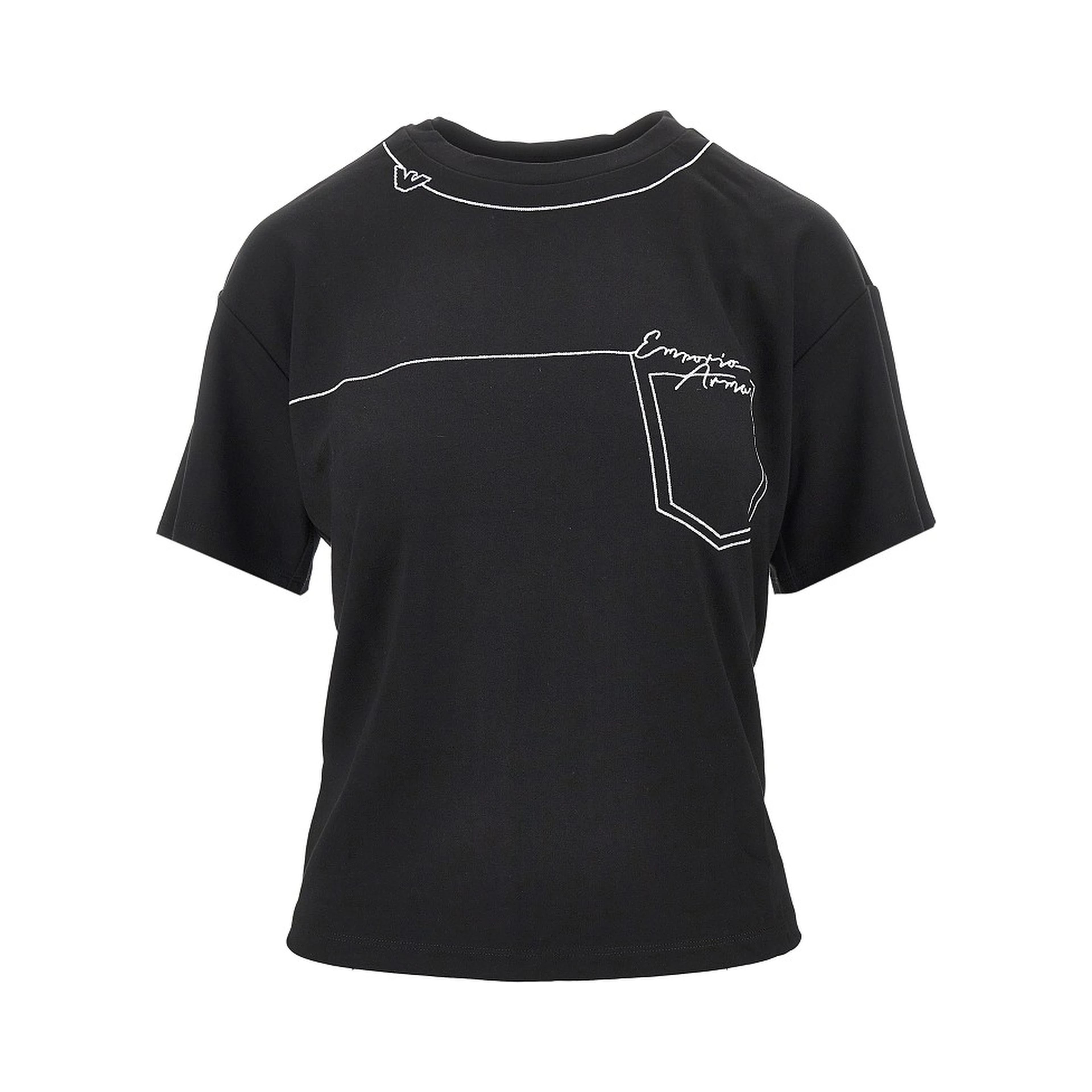 Embroidered interlock jersey T-shirt