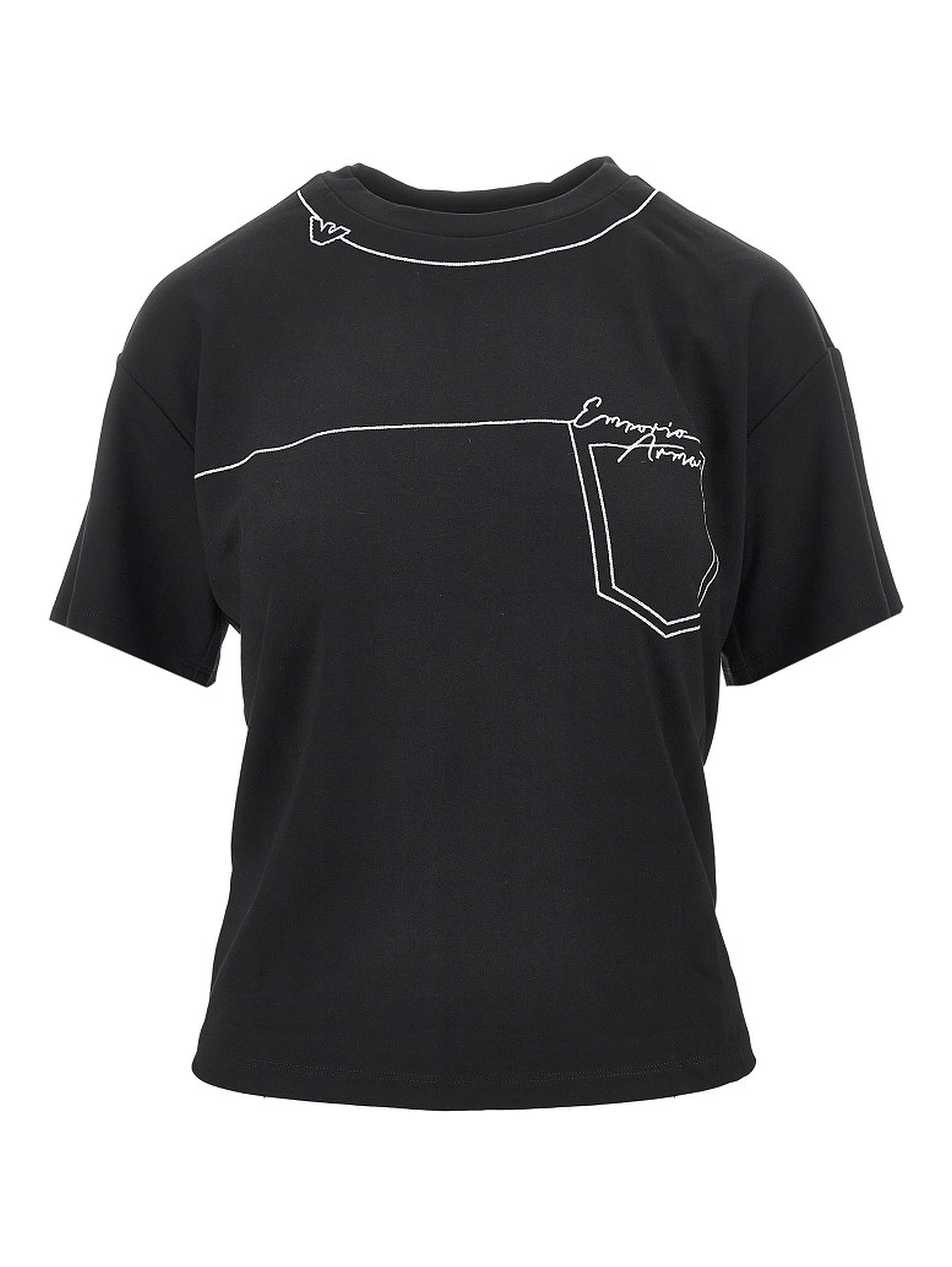 Embroidered interlock jersey T-shirt