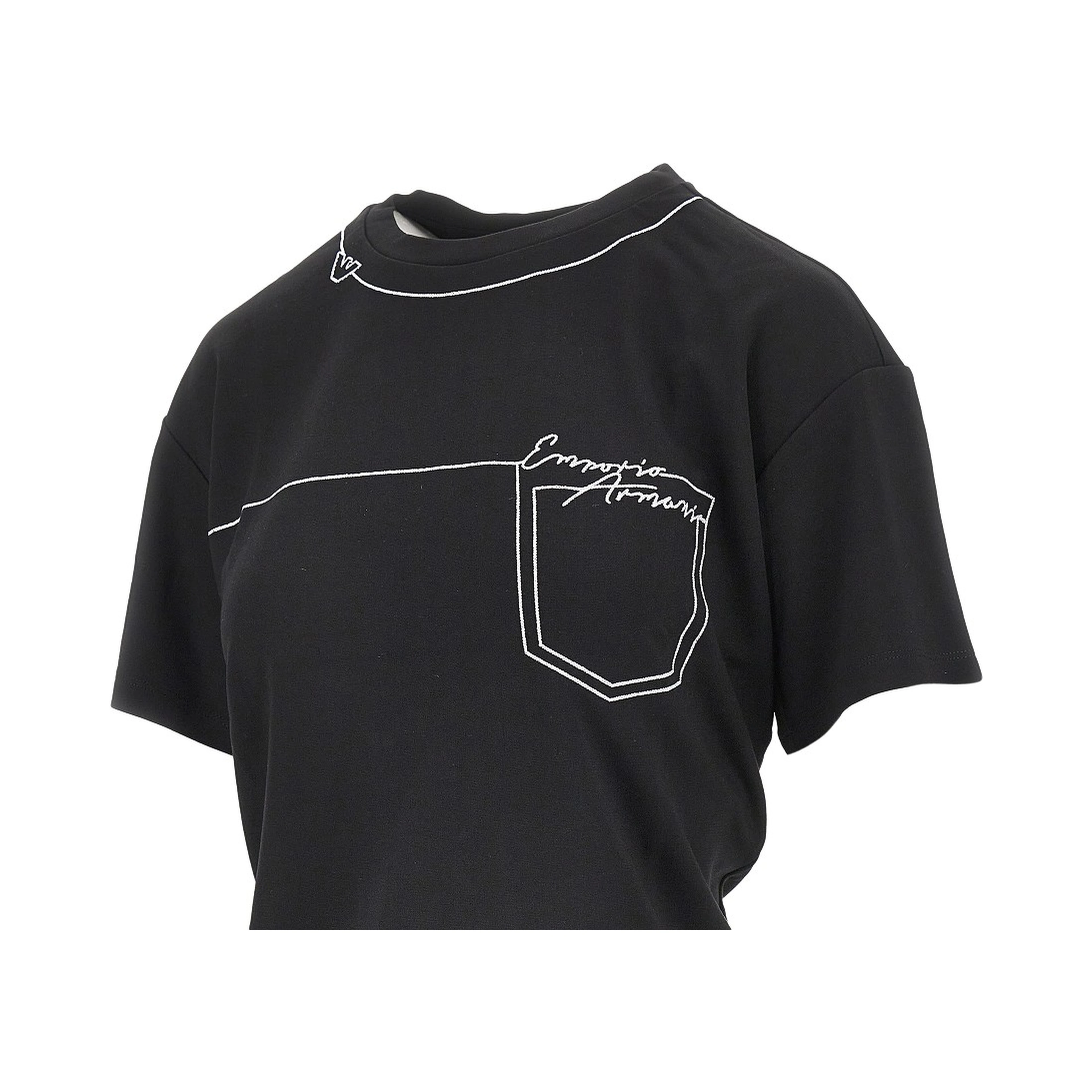 Embroidered interlock jersey T-shirt