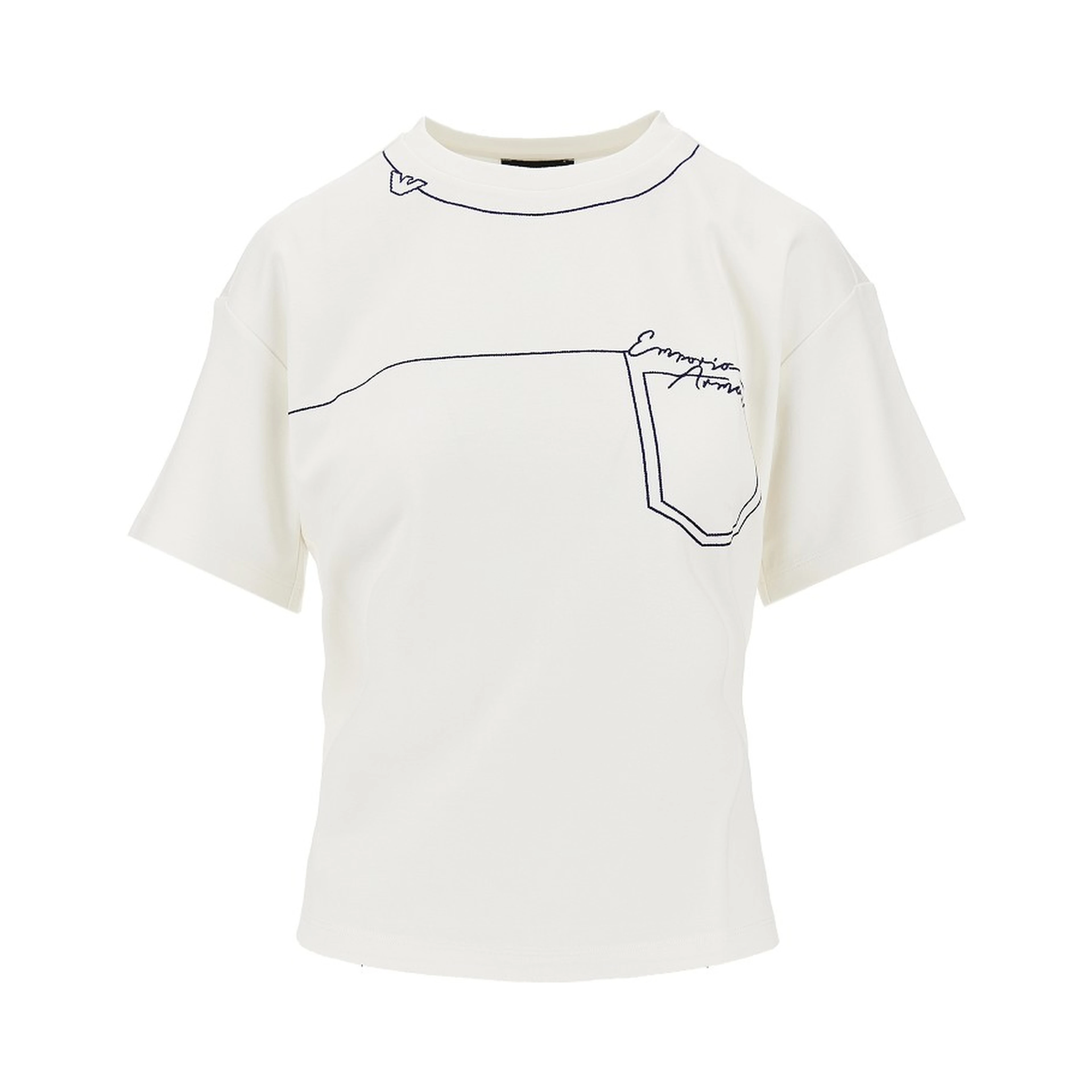 Embroidered interlock jersey T-shirt