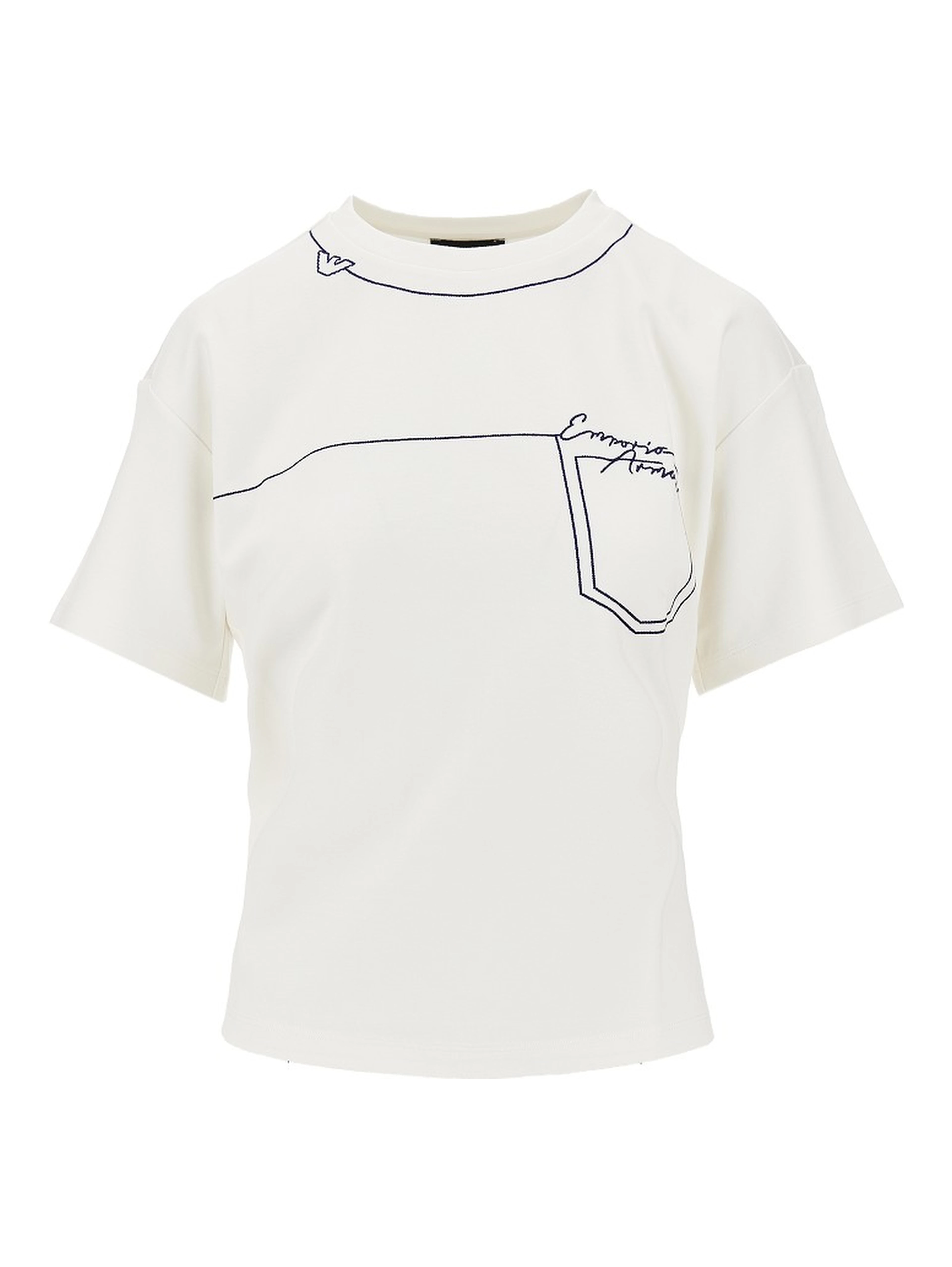 Embroidered interlock jersey T-shirt
