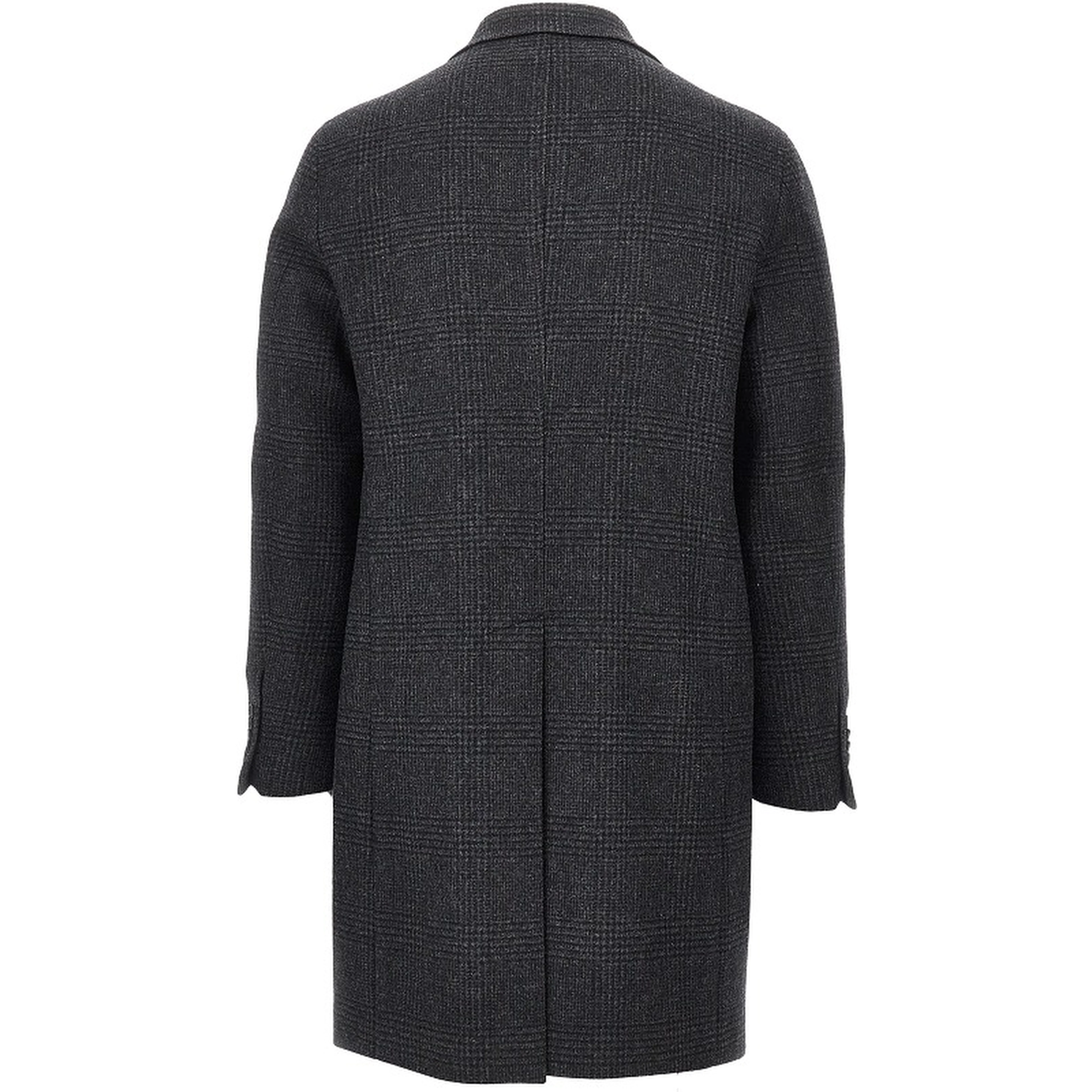 Prince of Wales wool double-breasted coat