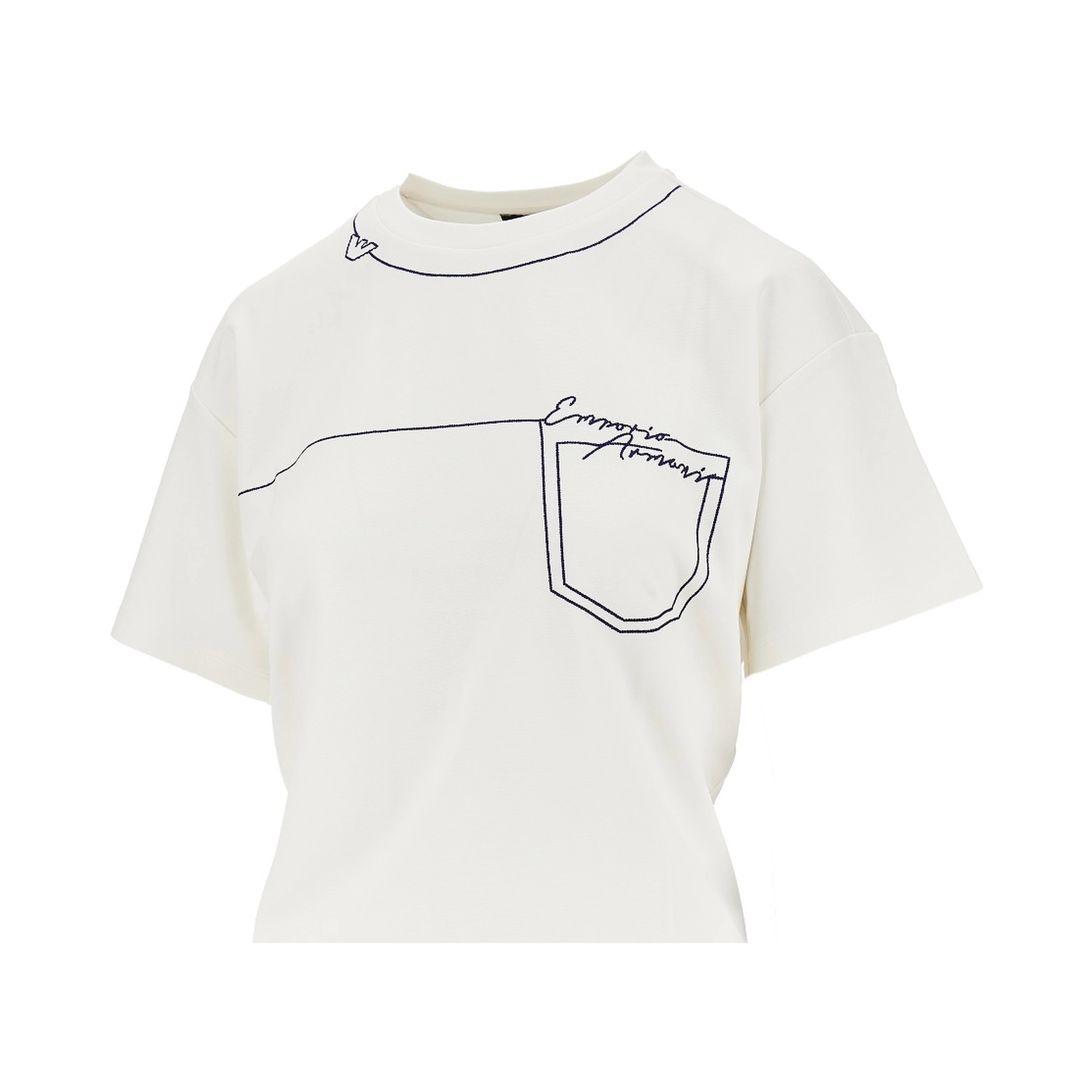 Embroidered interlock jersey T-shirt
