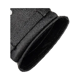Embossed leather pouch with strap