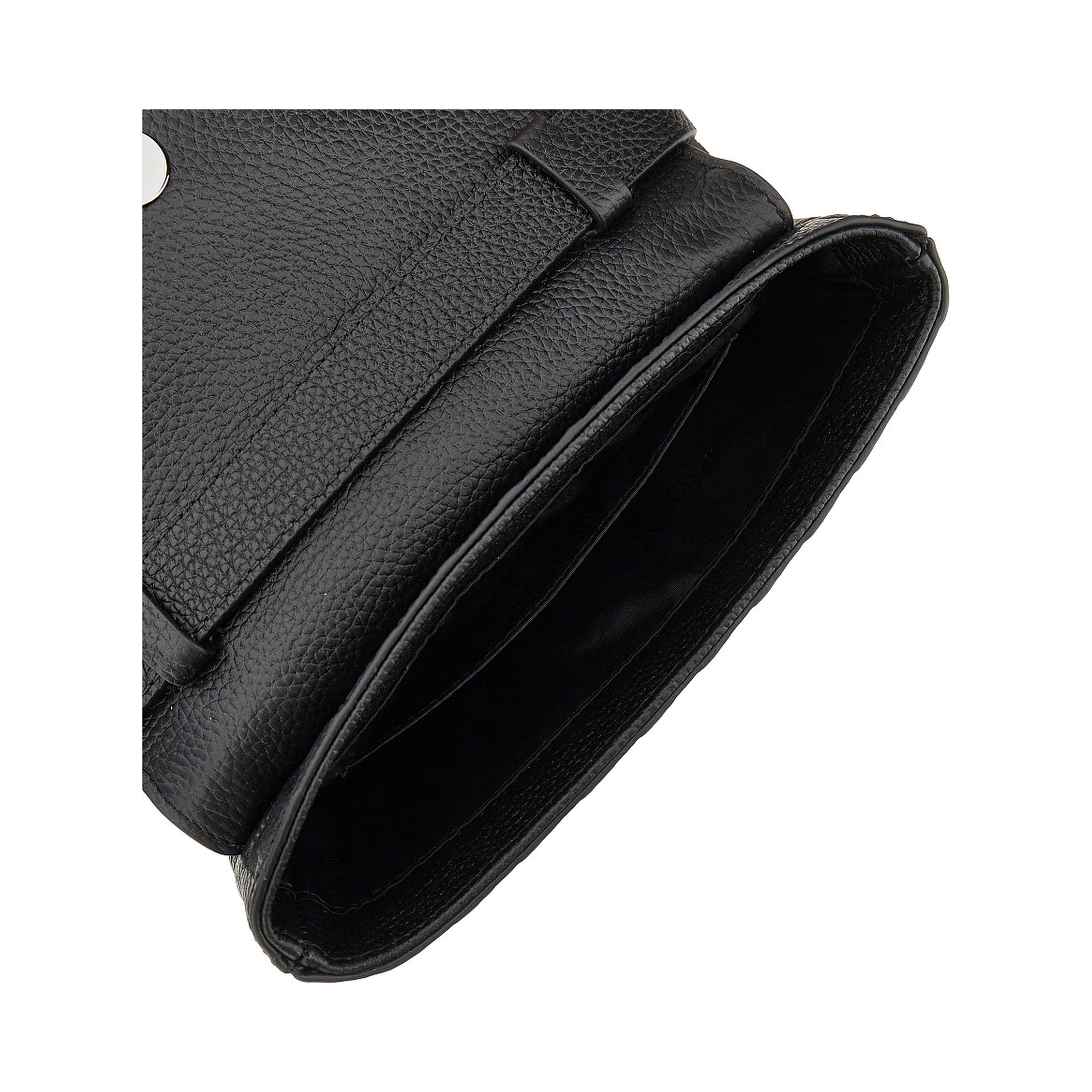 Embossed leather pouch with strap