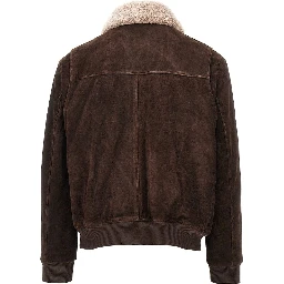 'Bari' suede leather bomber jacket