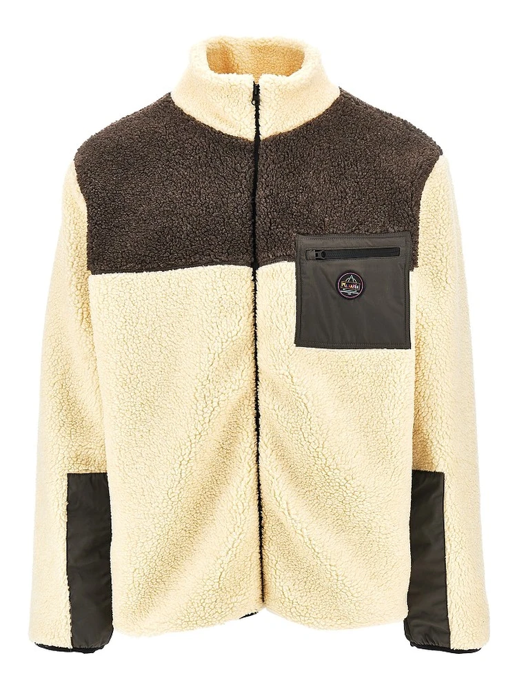 Color Block sherpa fleece jacket