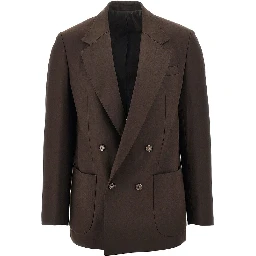 Gabardine double-breasted jacket