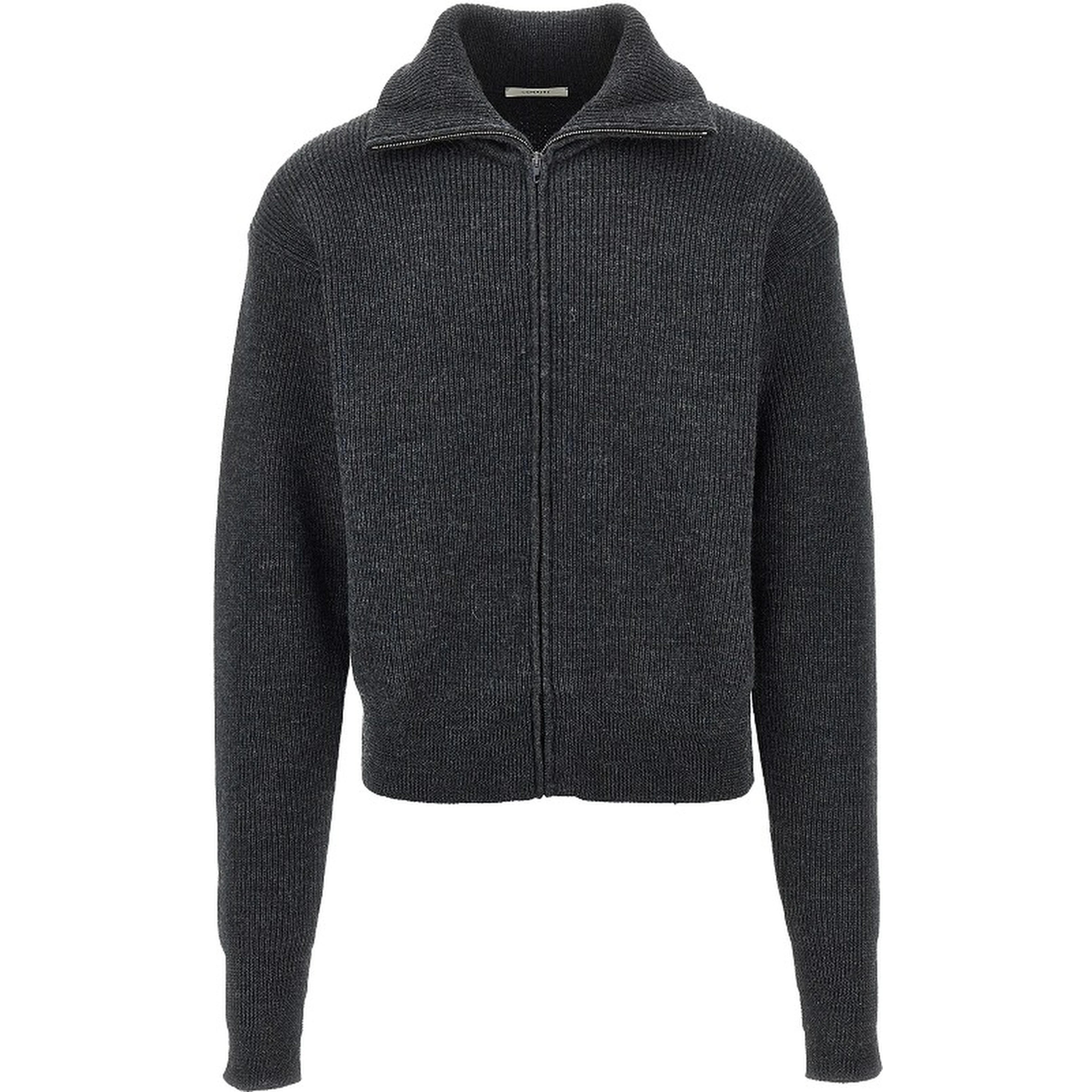 Virgin wool full-zip cardigan