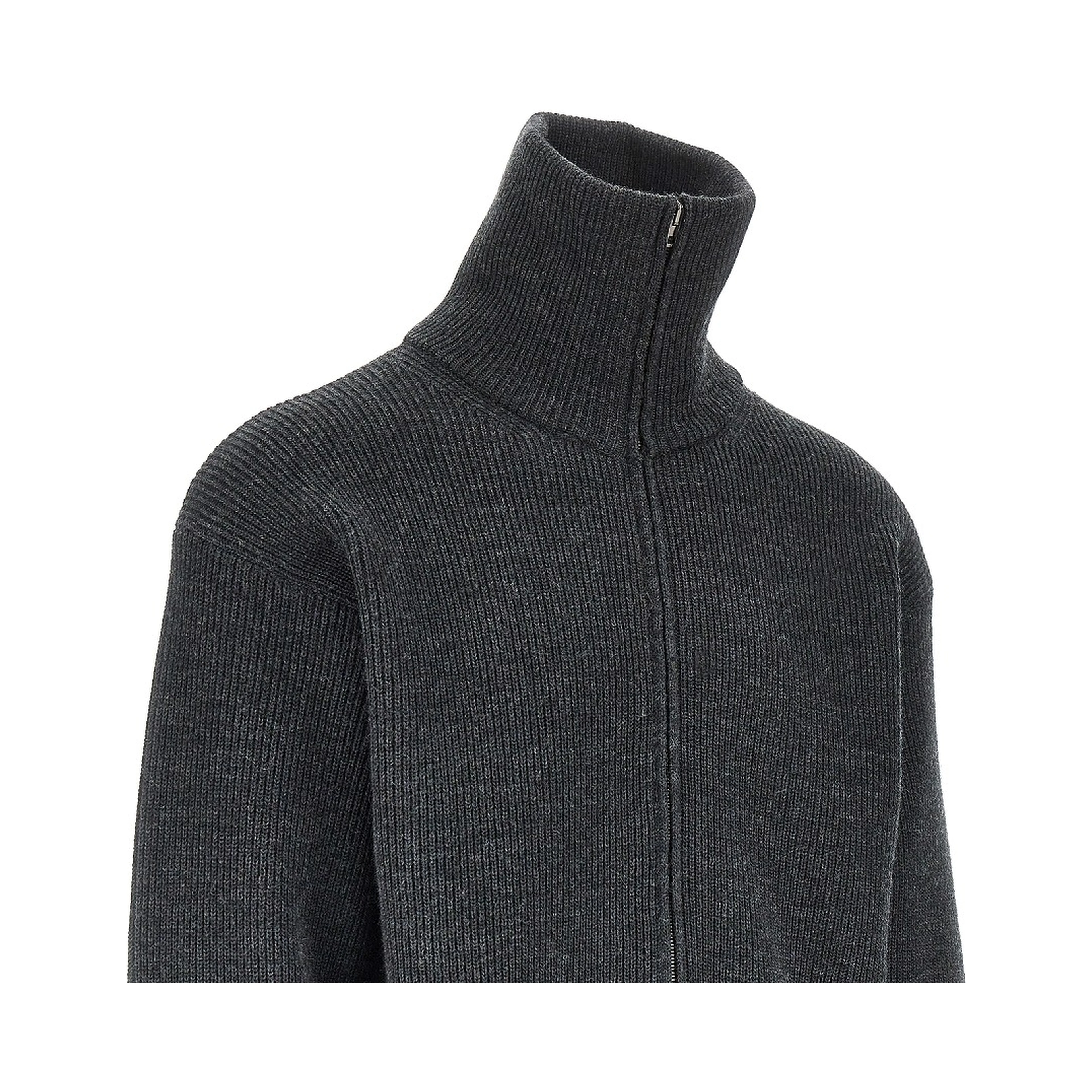 Virgin wool full-zip cardigan