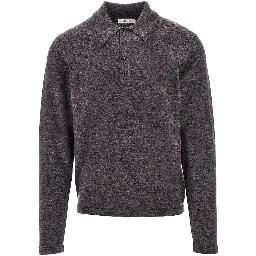 Mouliné knitted polo shirt