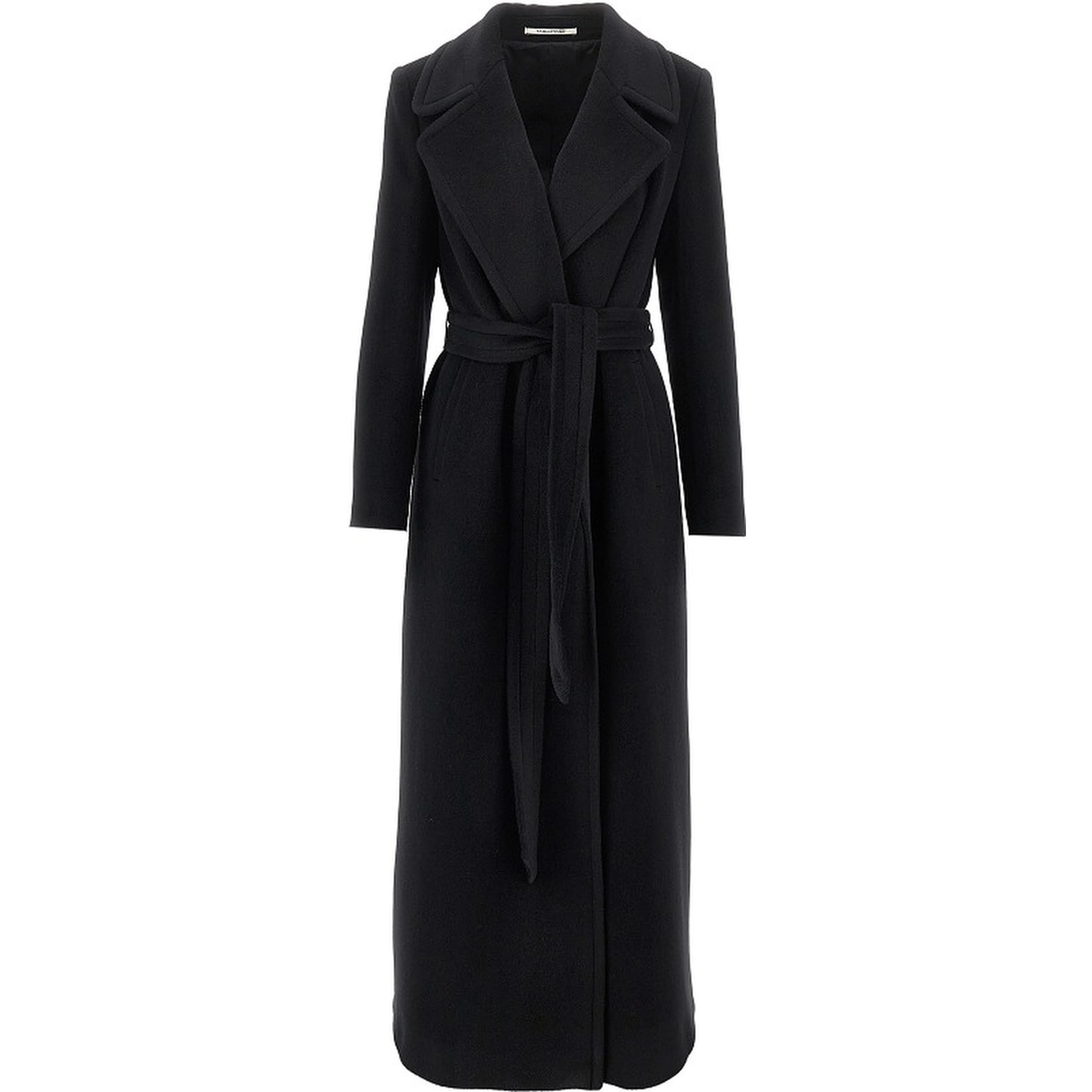 Wool cloth long coat with belt