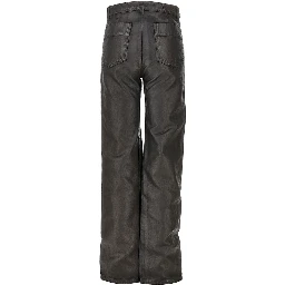 Coated denim Twisted pants