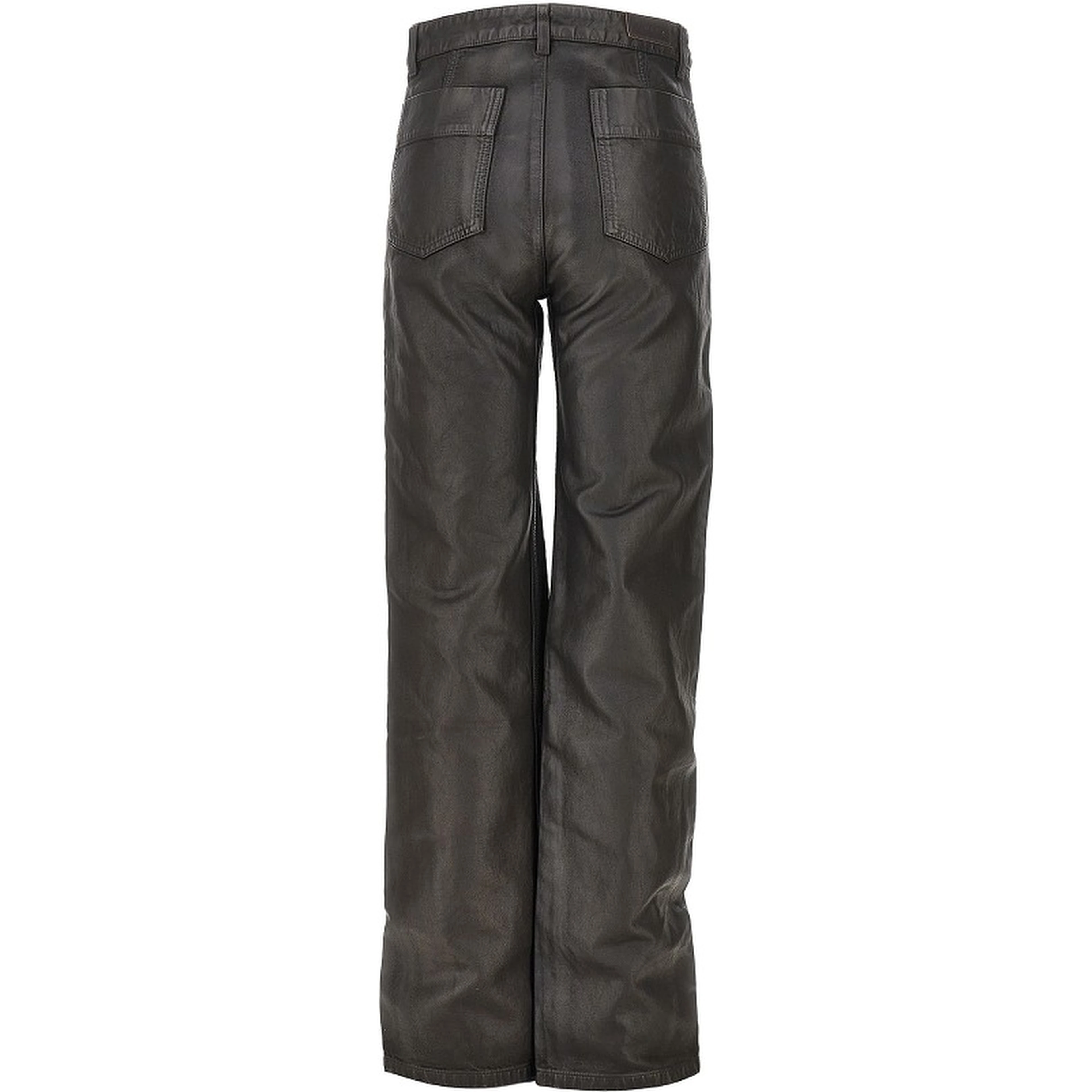 Coated denim Twisted pants