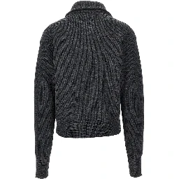 Virgin wool full-zip cardigan