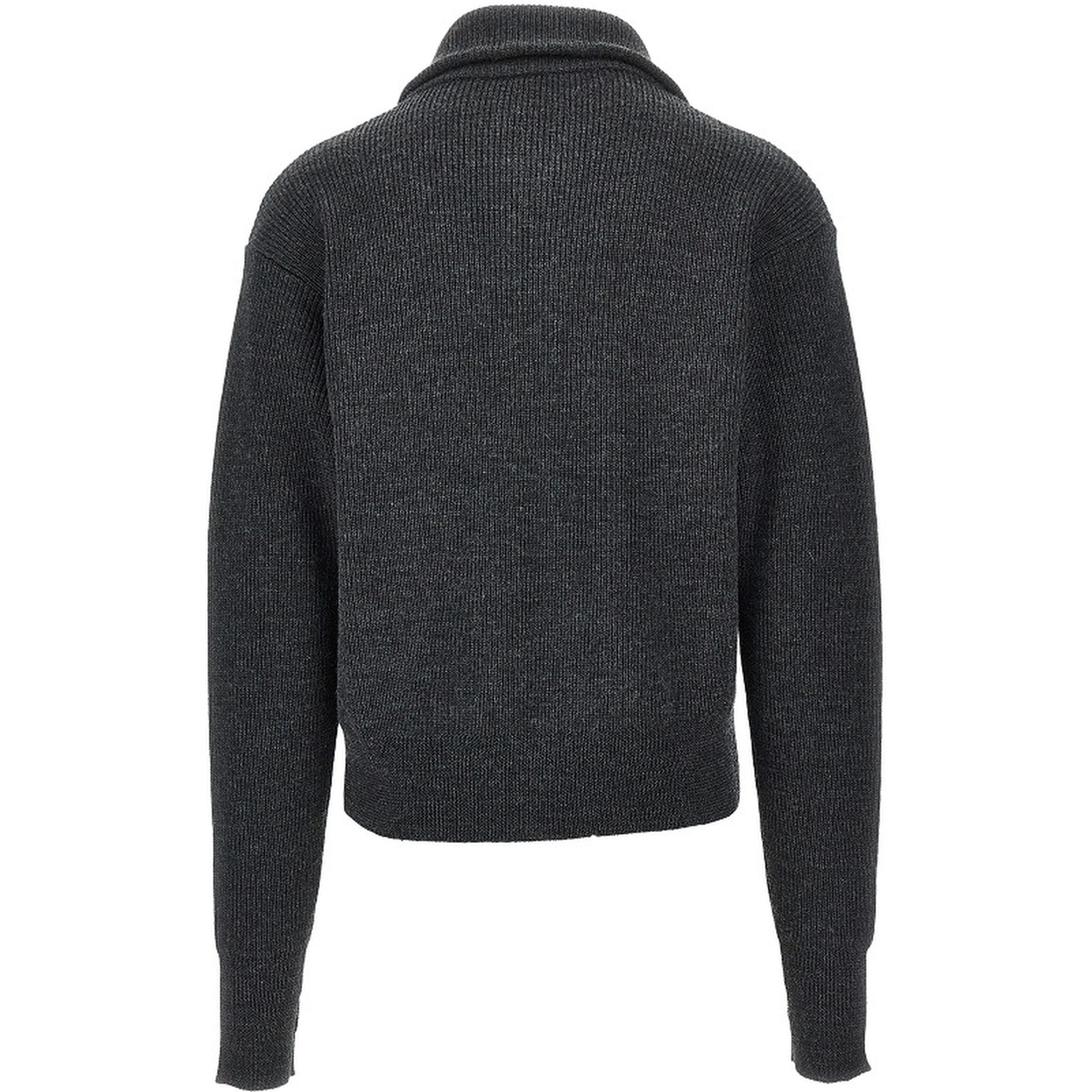 Virgin wool full-zip cardigan