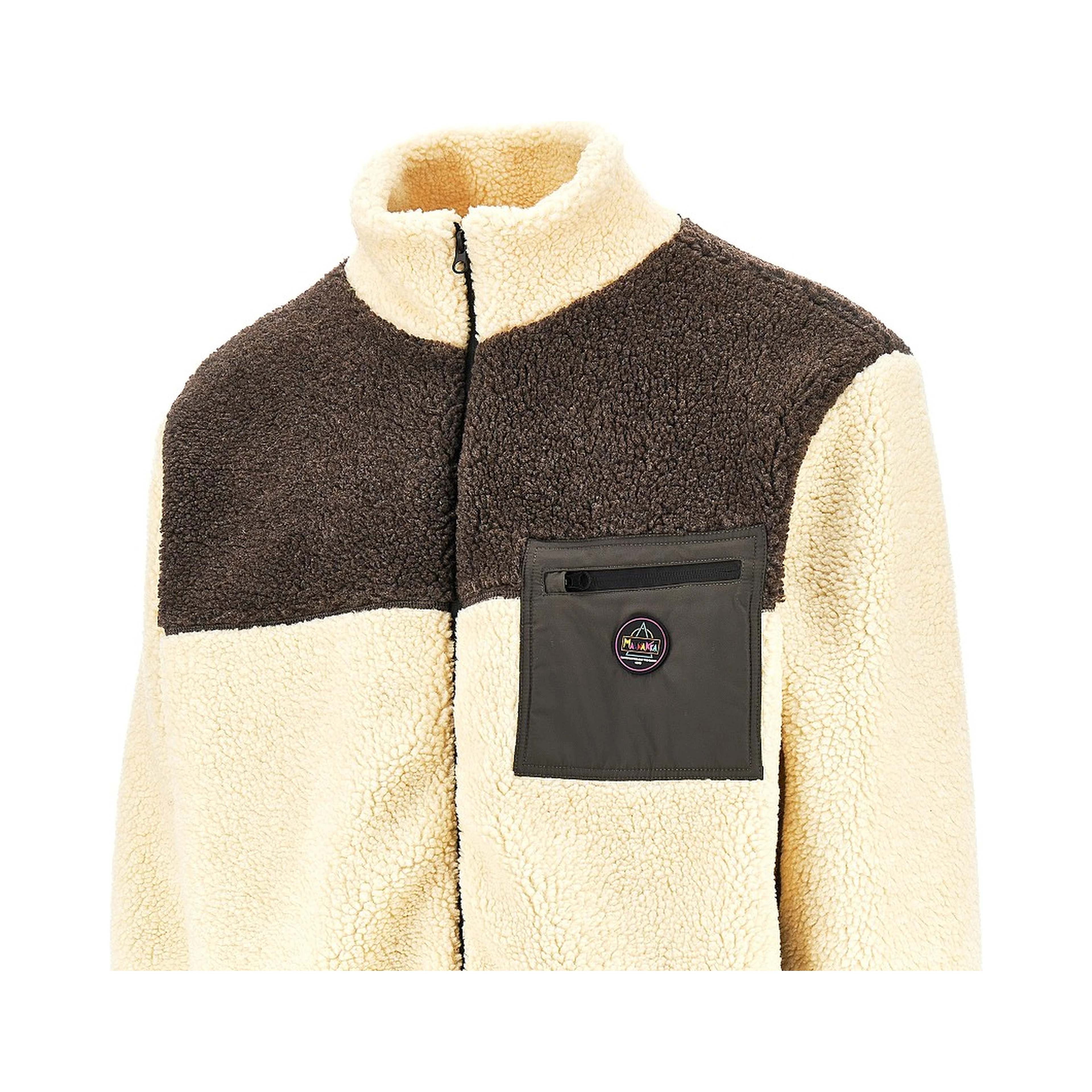 Color Block sherpa fleece jacket