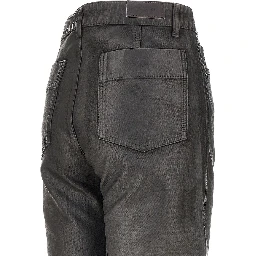 Coated denim Twisted pants