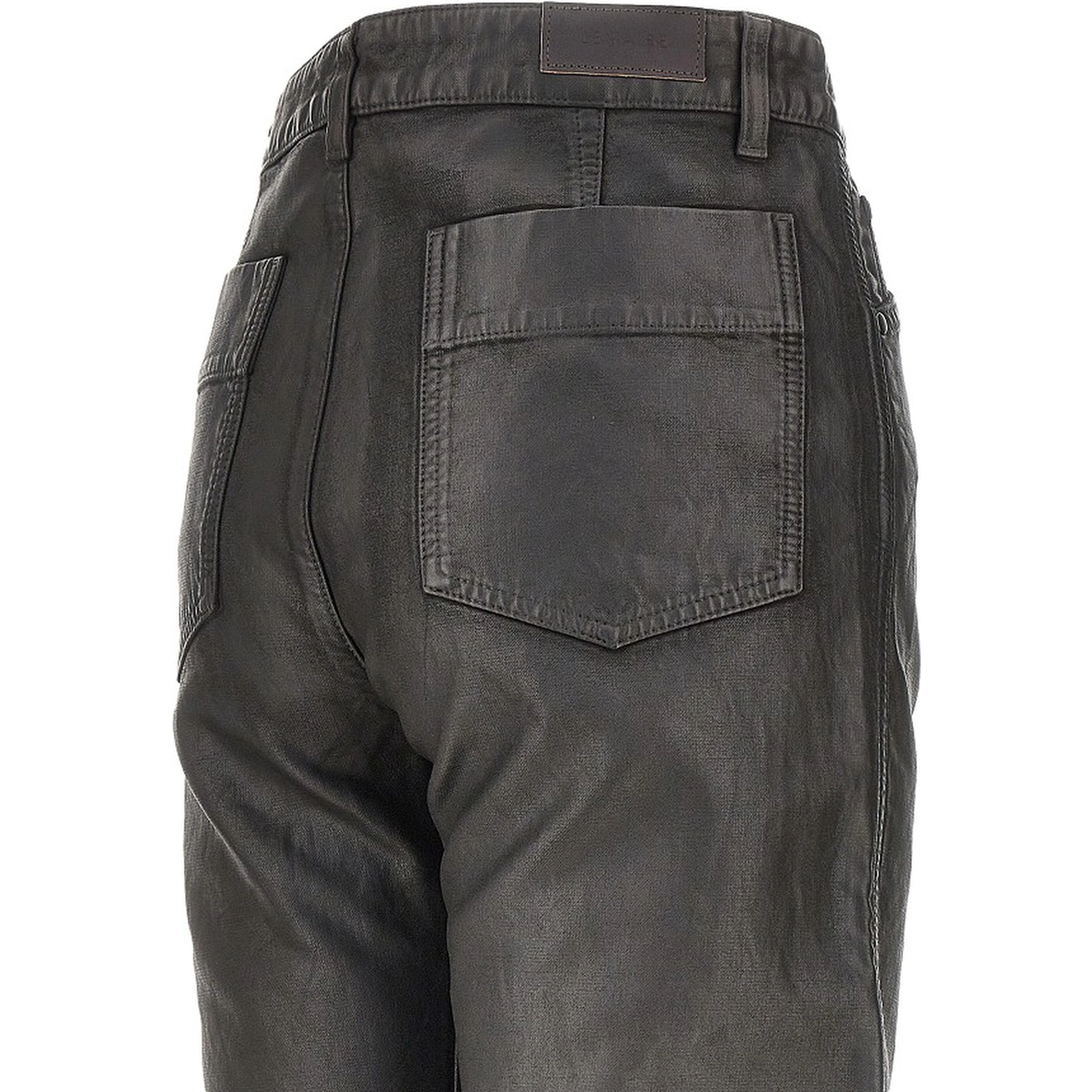 Coated denim Twisted pants
