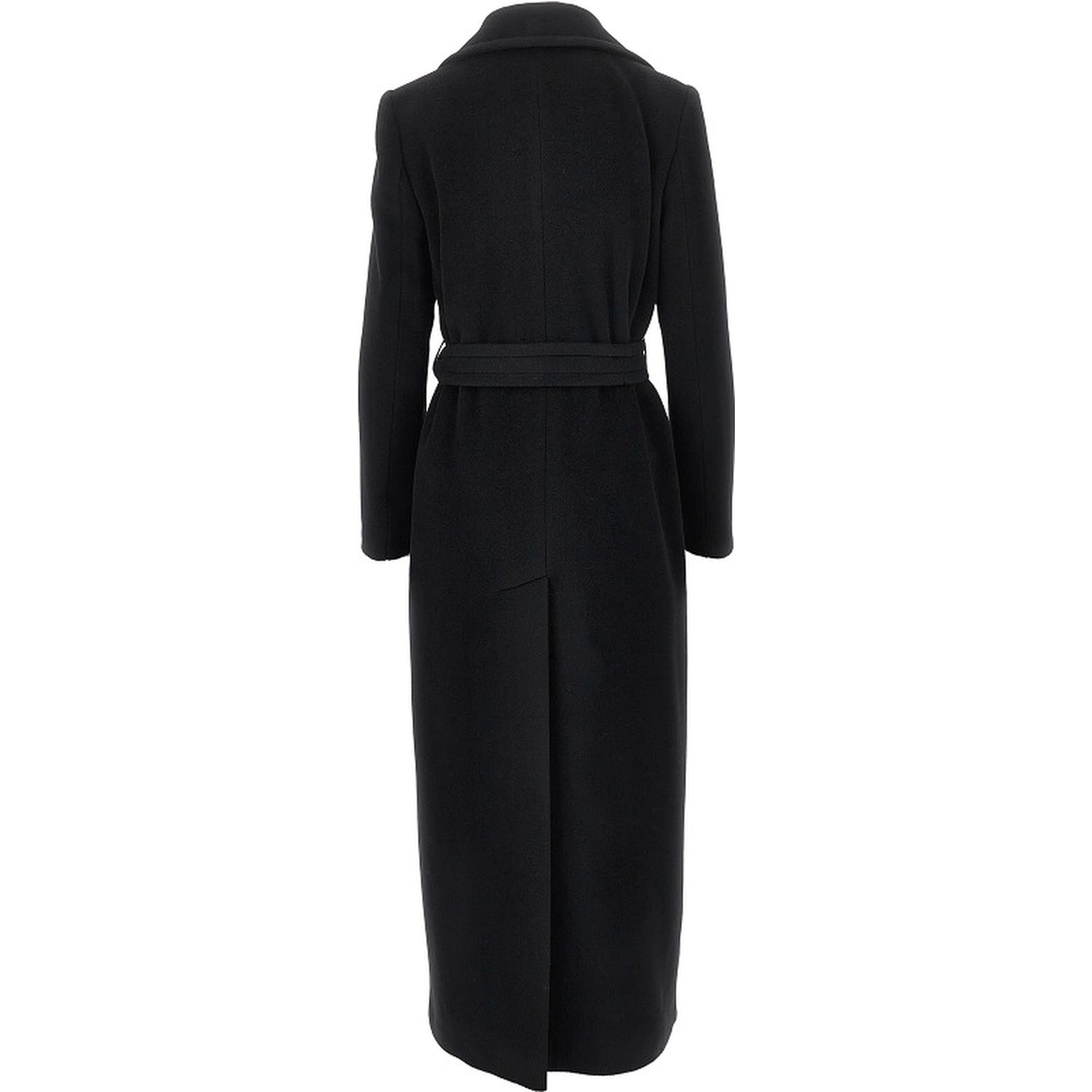 Wool cloth long coat with belt
