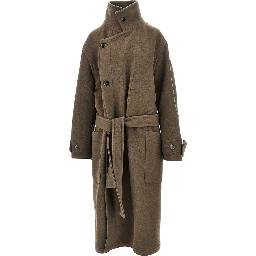 Wool belted long coat