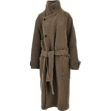 Wool belted long coat