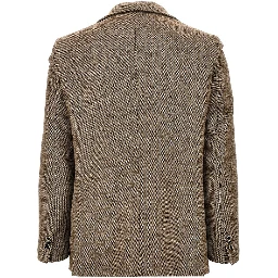 Wool-blend single-breasted jacket