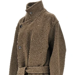 Wool belted long coat