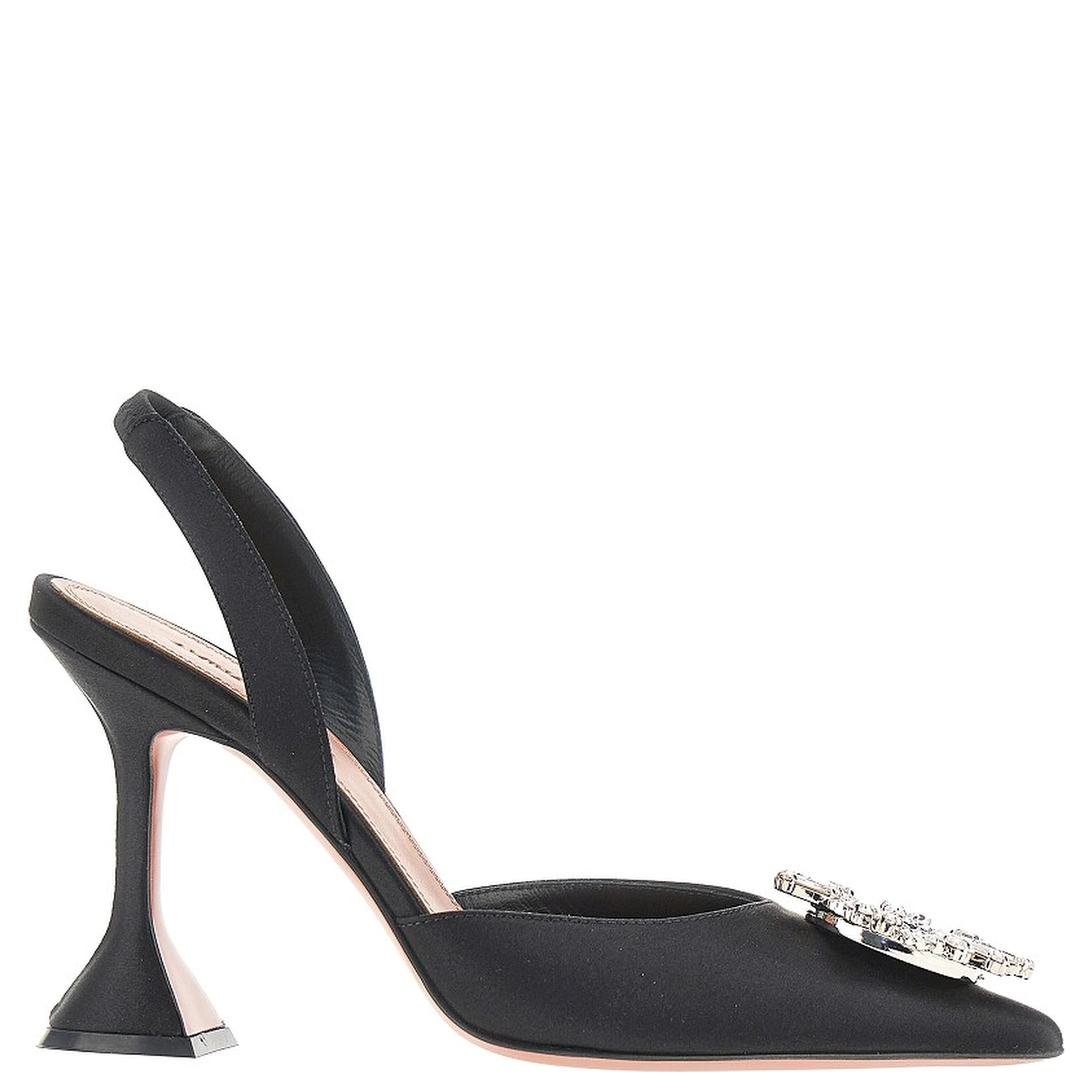 'Begum Sling' satin slingback pumps