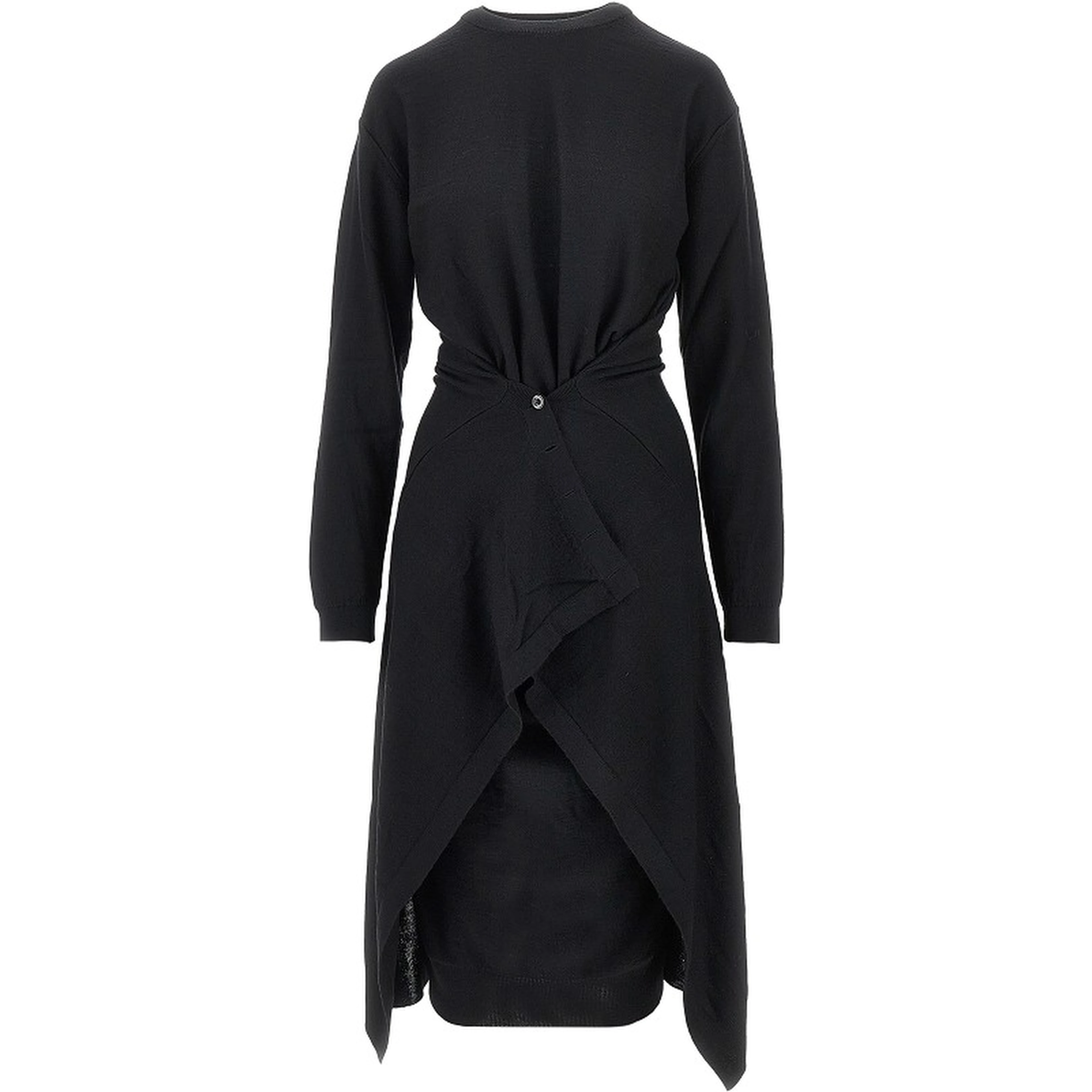 Buttoned panels knitted midi dress