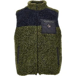 Color-block sherpa vest