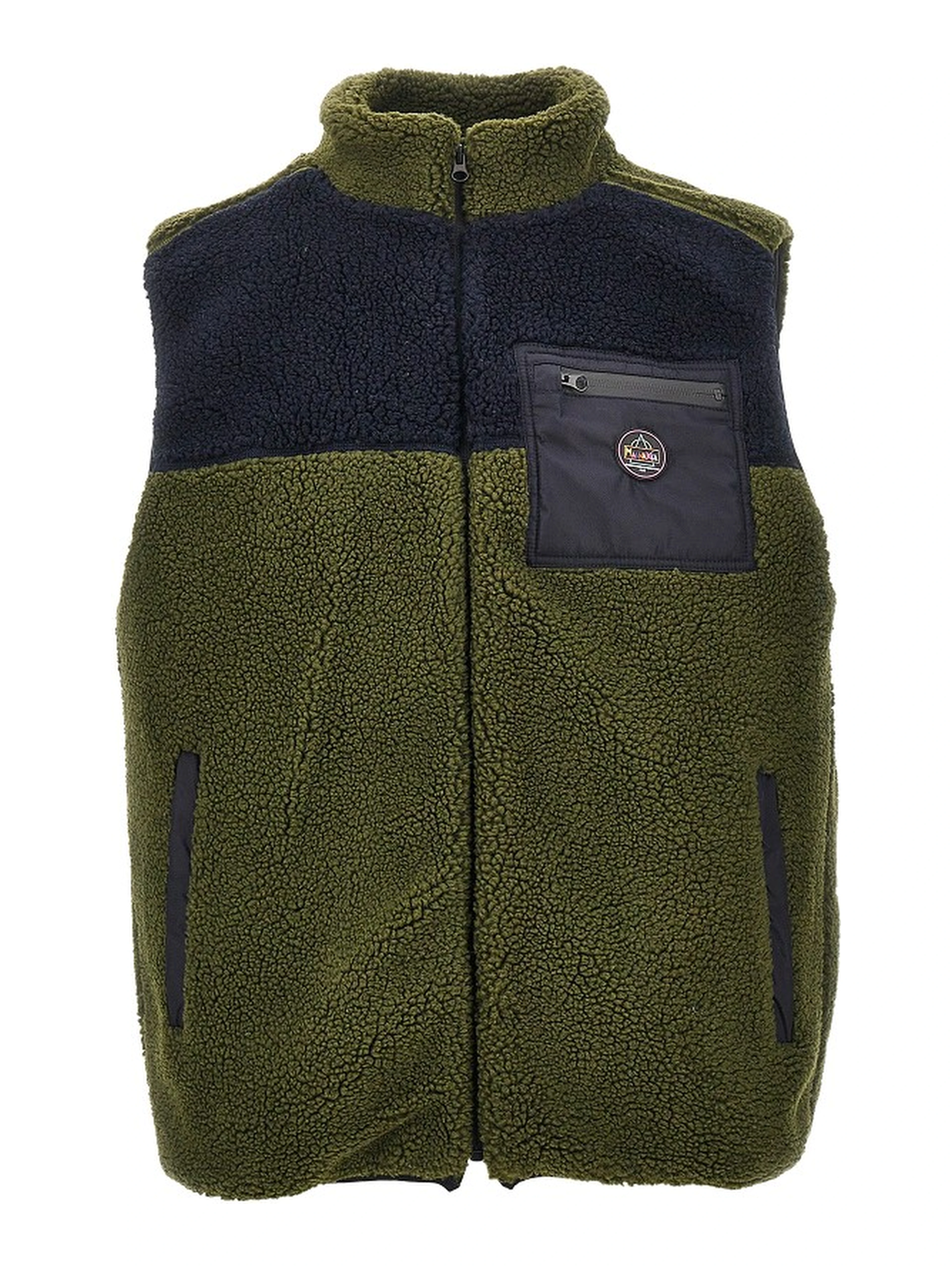 Color-block sherpa vest