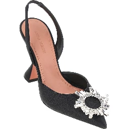 'Begum Sling' satin slingback pumps
